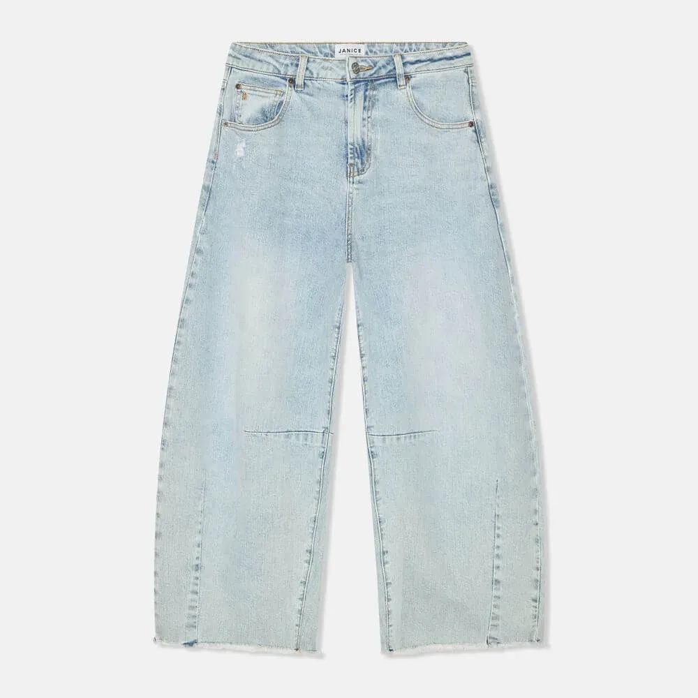 Barrel Jeans Dames Mid Rise Stretch Blauw 565 Billy
