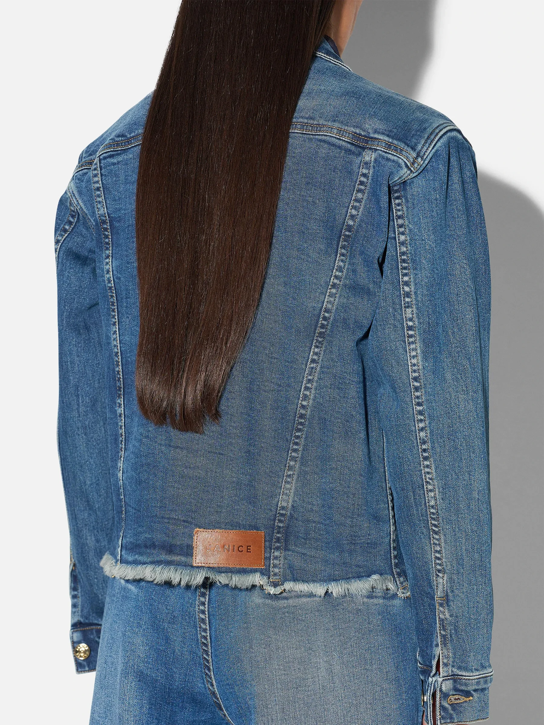 Blauw Denim Spijkerjack Stretch Dames Gregory 469