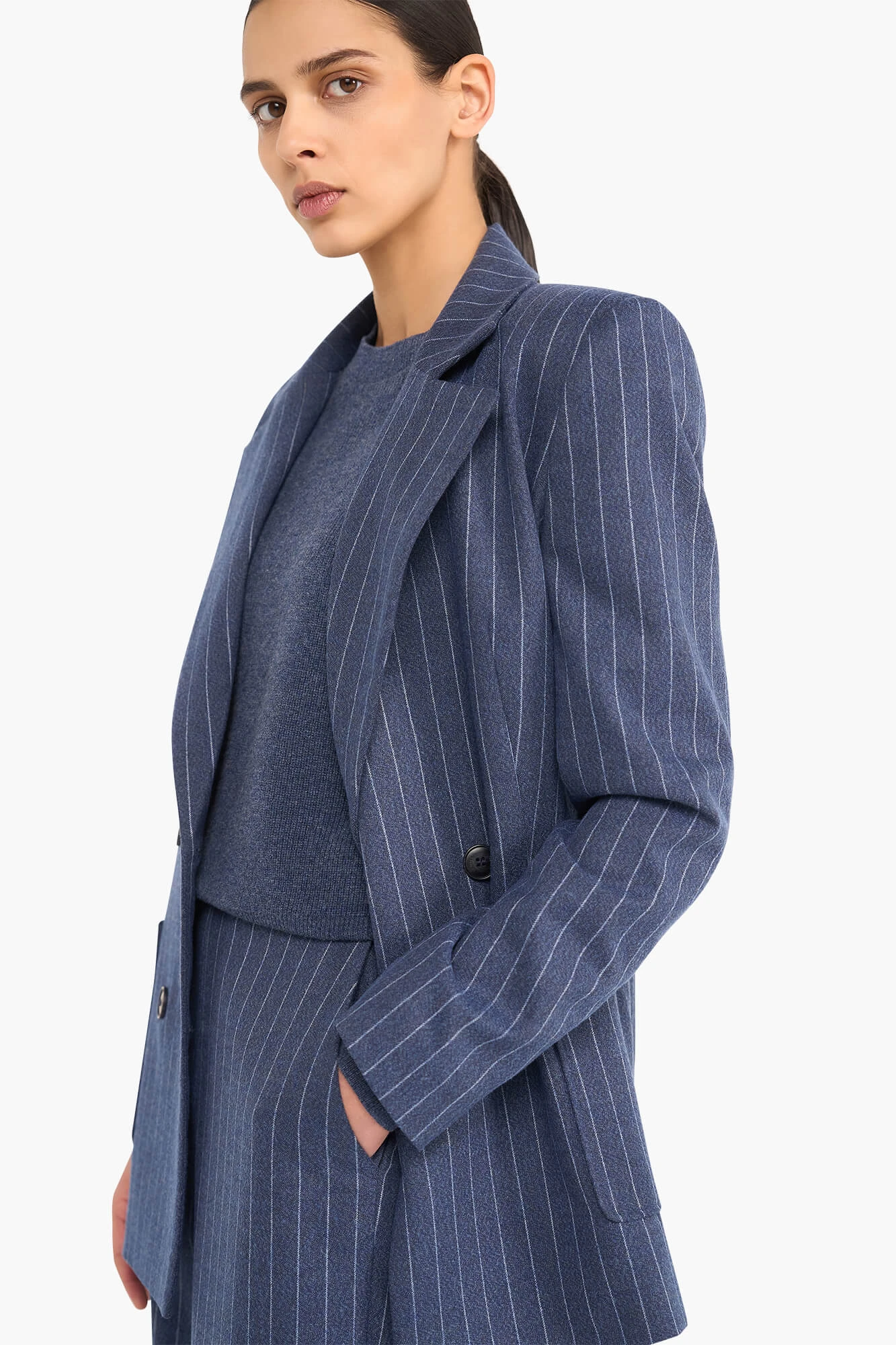Blazer Dames Double Breasted Martin Blauw Streep