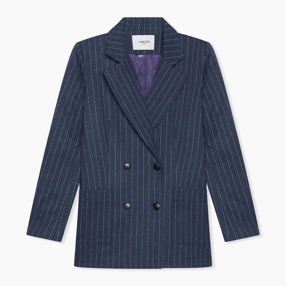 Blazer Dames Double Breasted Martin Blauw Streep