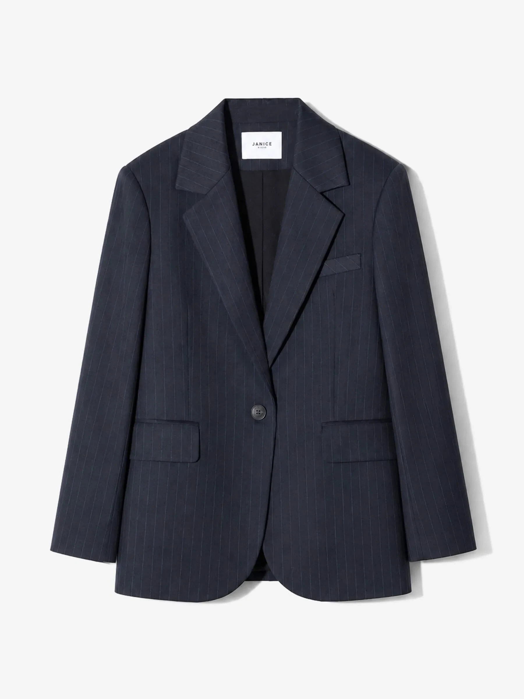 Blazer Dames Boyfriend Blauw Krijtstreep Oxen
