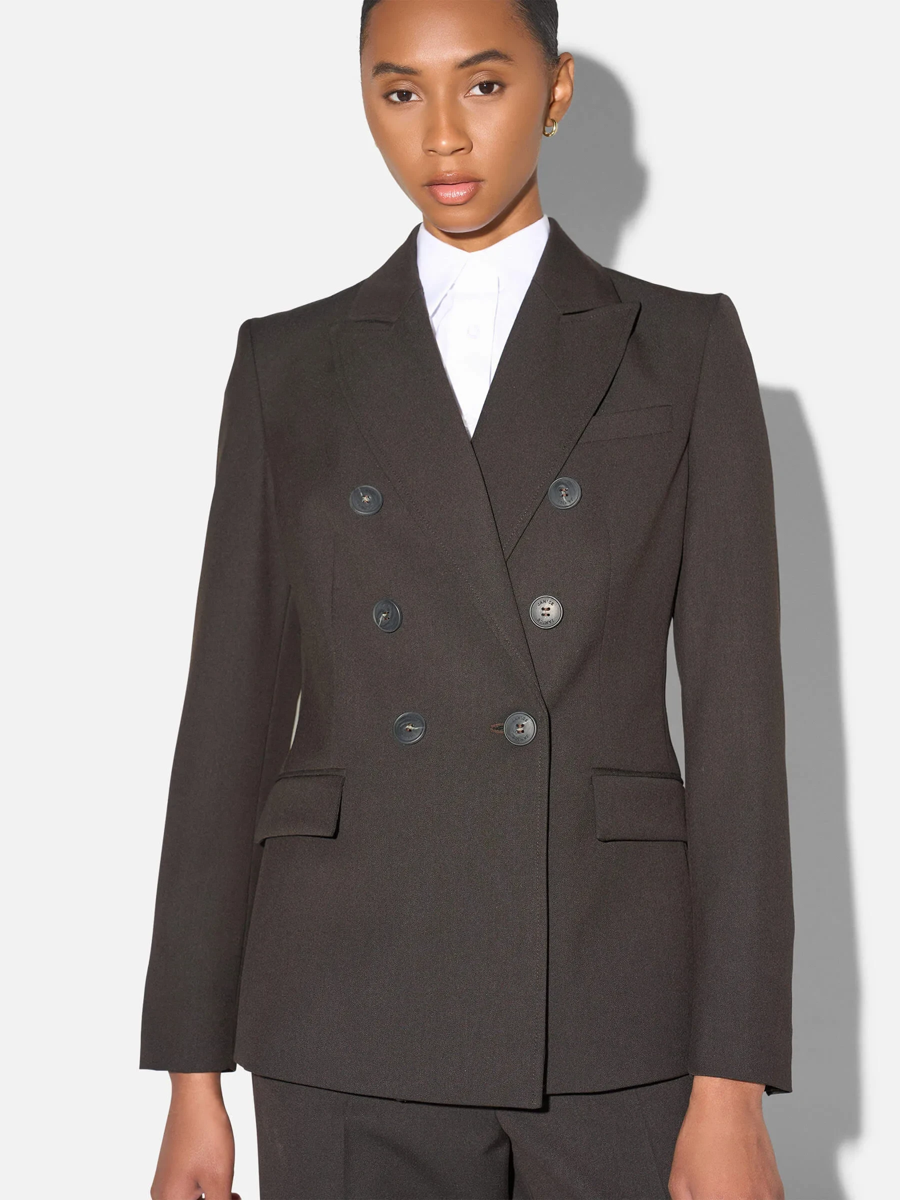 Blazer Dames Bruin Double Breasted Connor