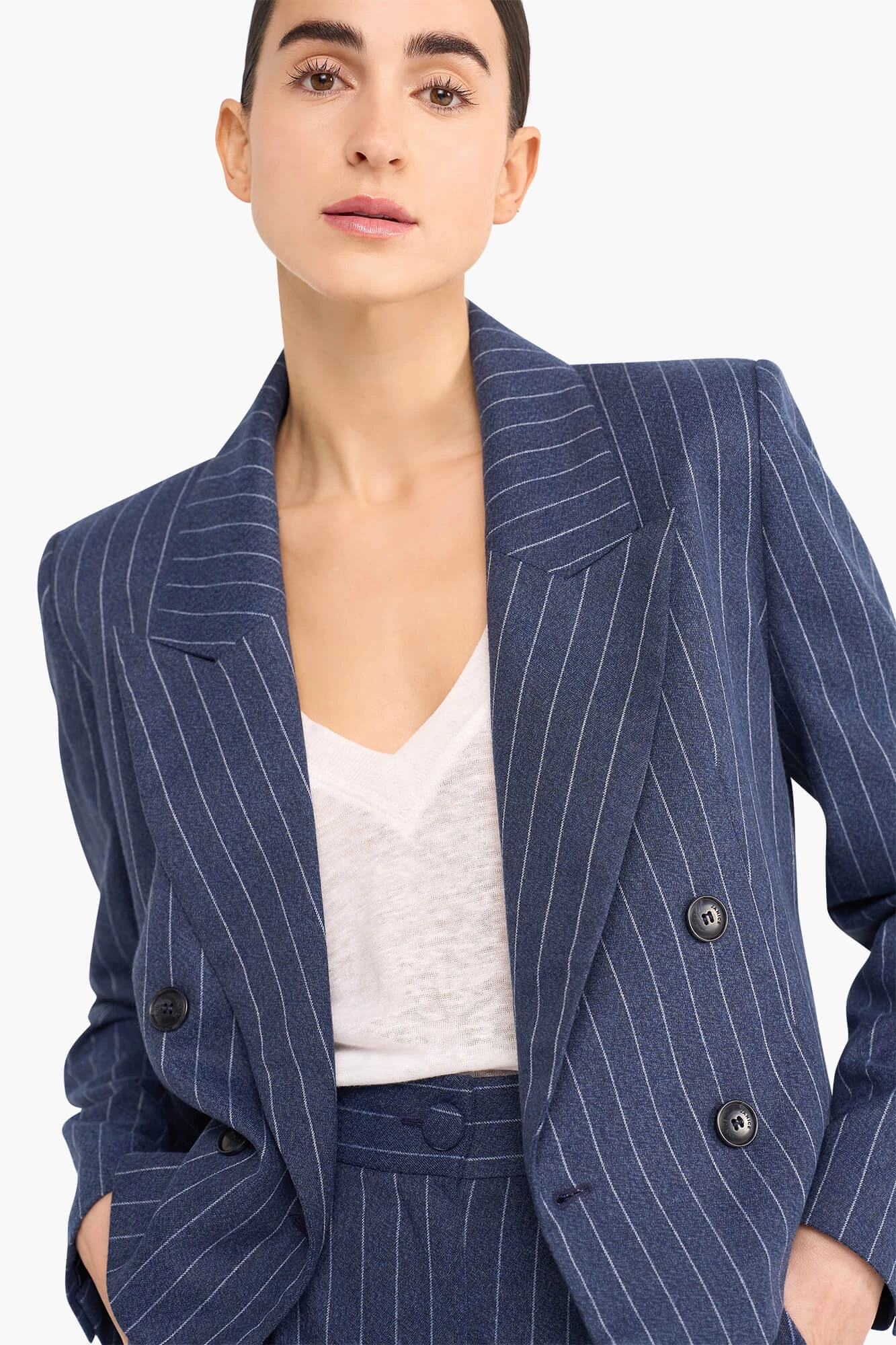Blazer Dames Kort Stan Blauw Streep