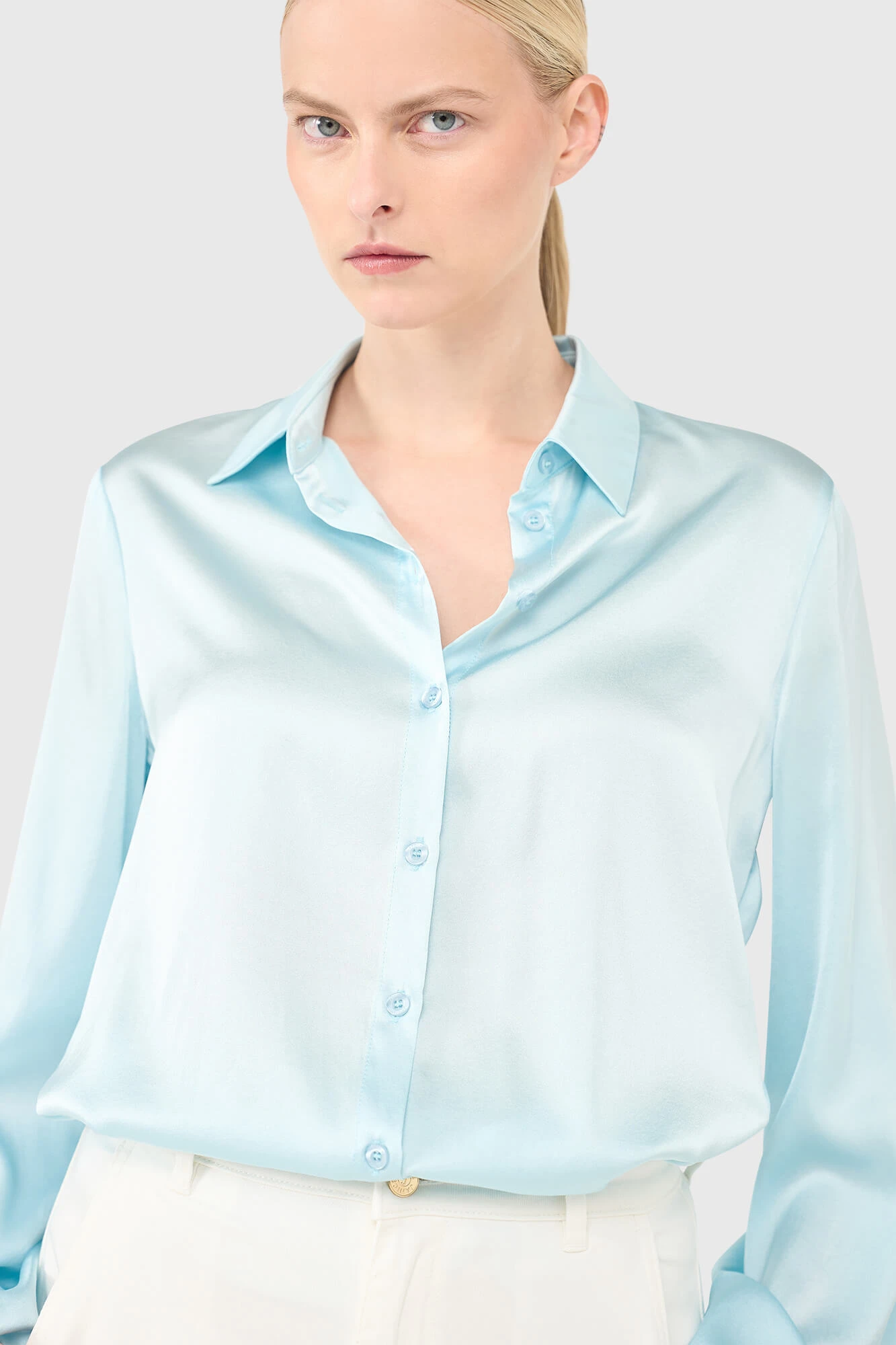 Abe Blouse Licht Blauw