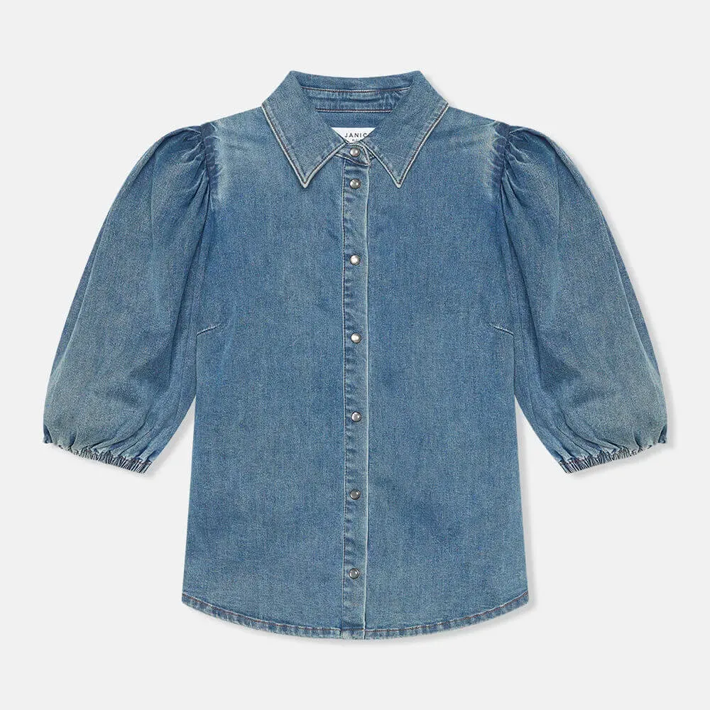 Blouse Dames Denim Pofmouw Lars 932