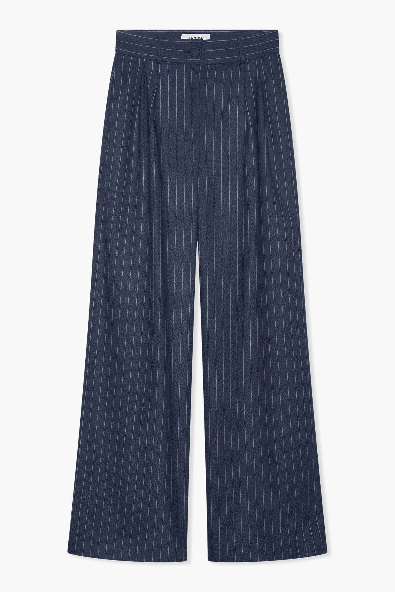 Broek Dames Wijde Pijp Streep Dollar Blauw