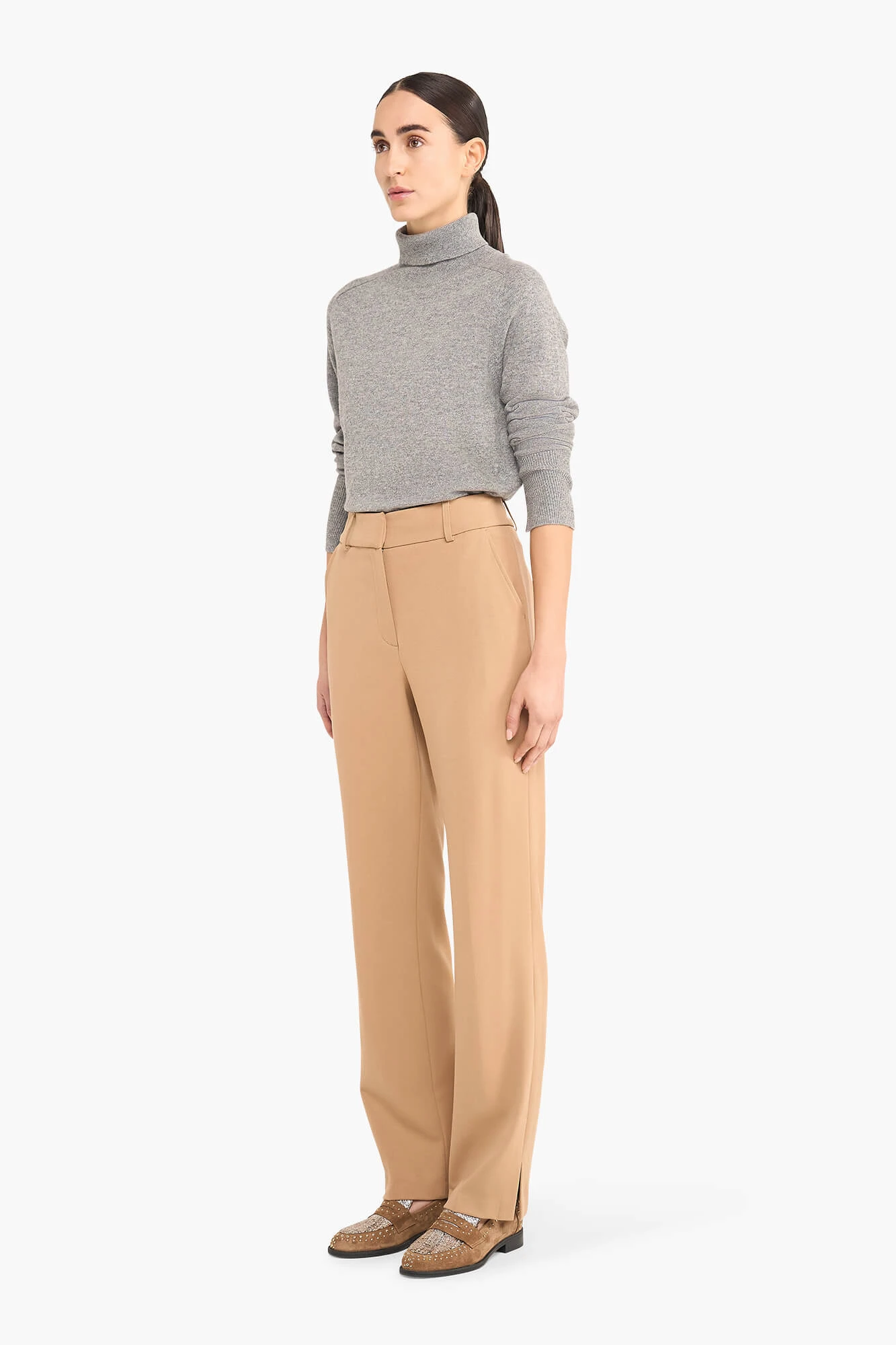 Broek Dames Splitje Marc Beige