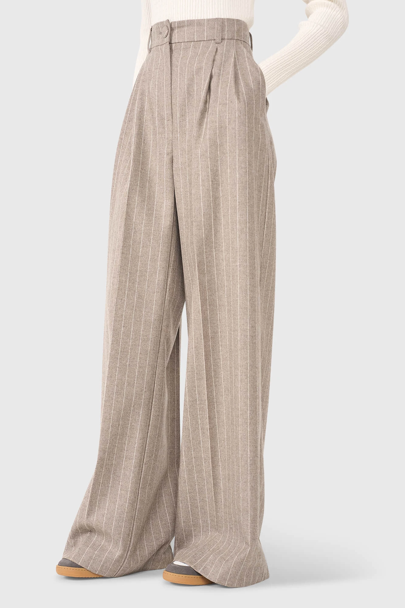 Dollar Pantalon Beige Gestreept