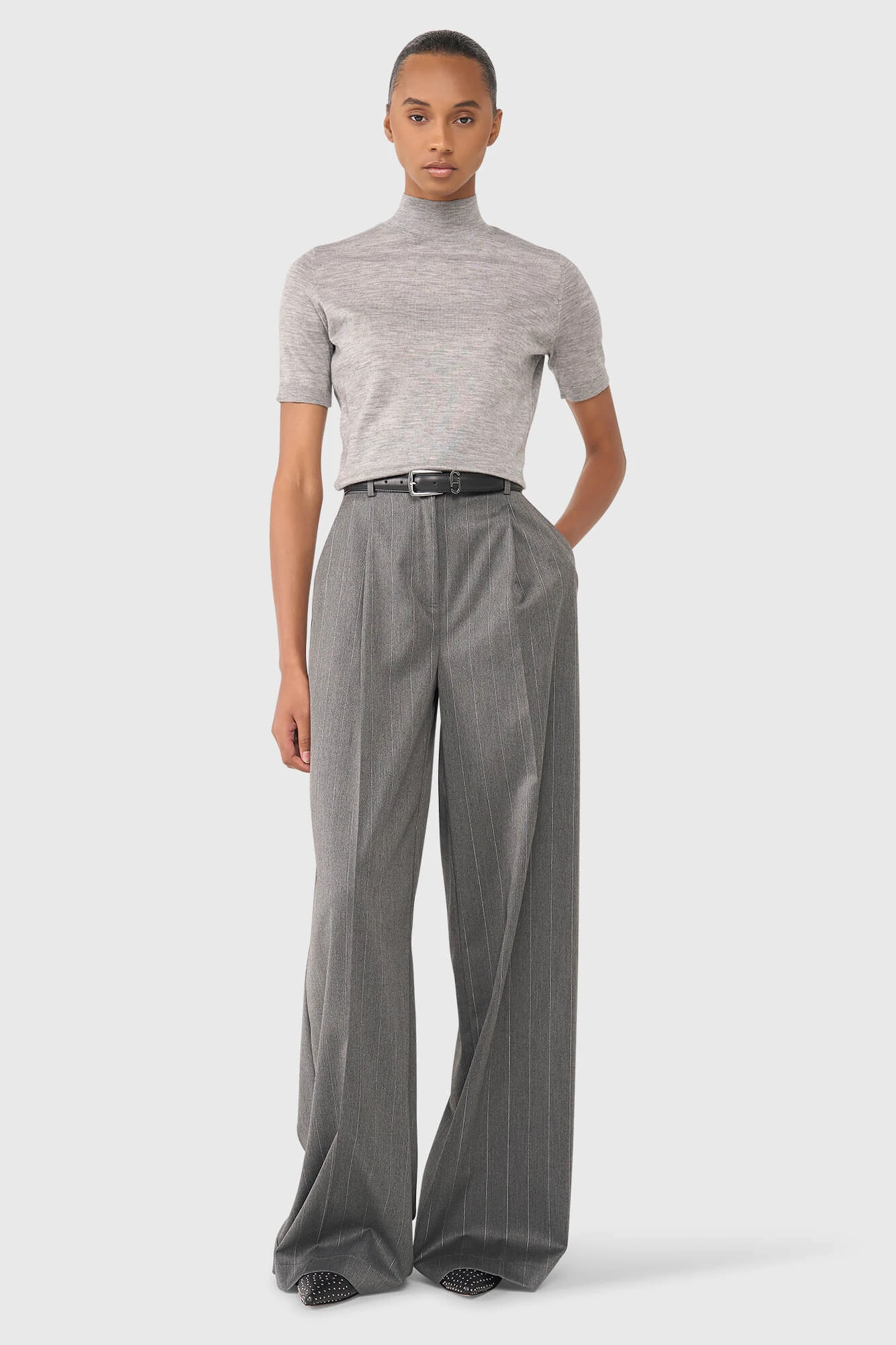 Mel Grijs Streep Lurex