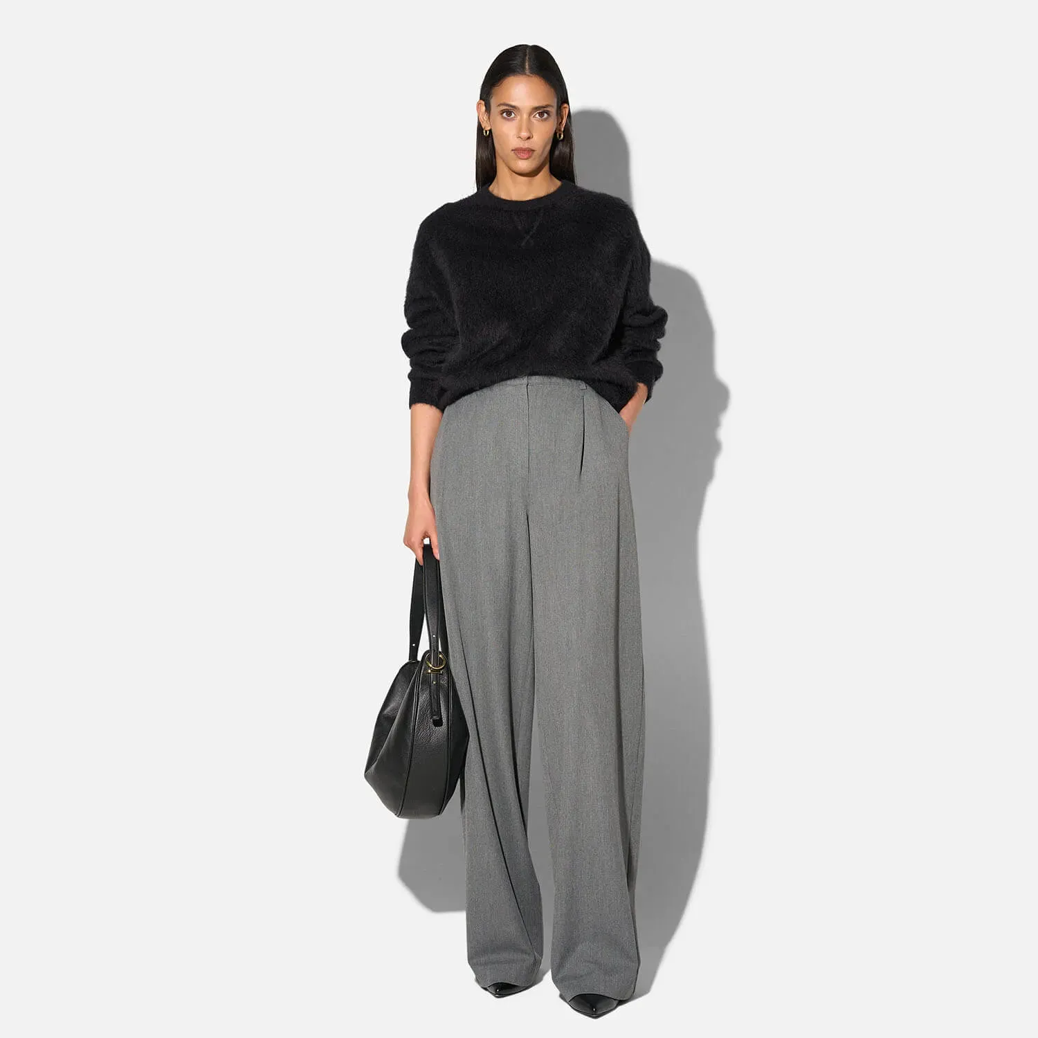 Brushed Cashmere Dames Trui Ronde Hals Lewis Zwart