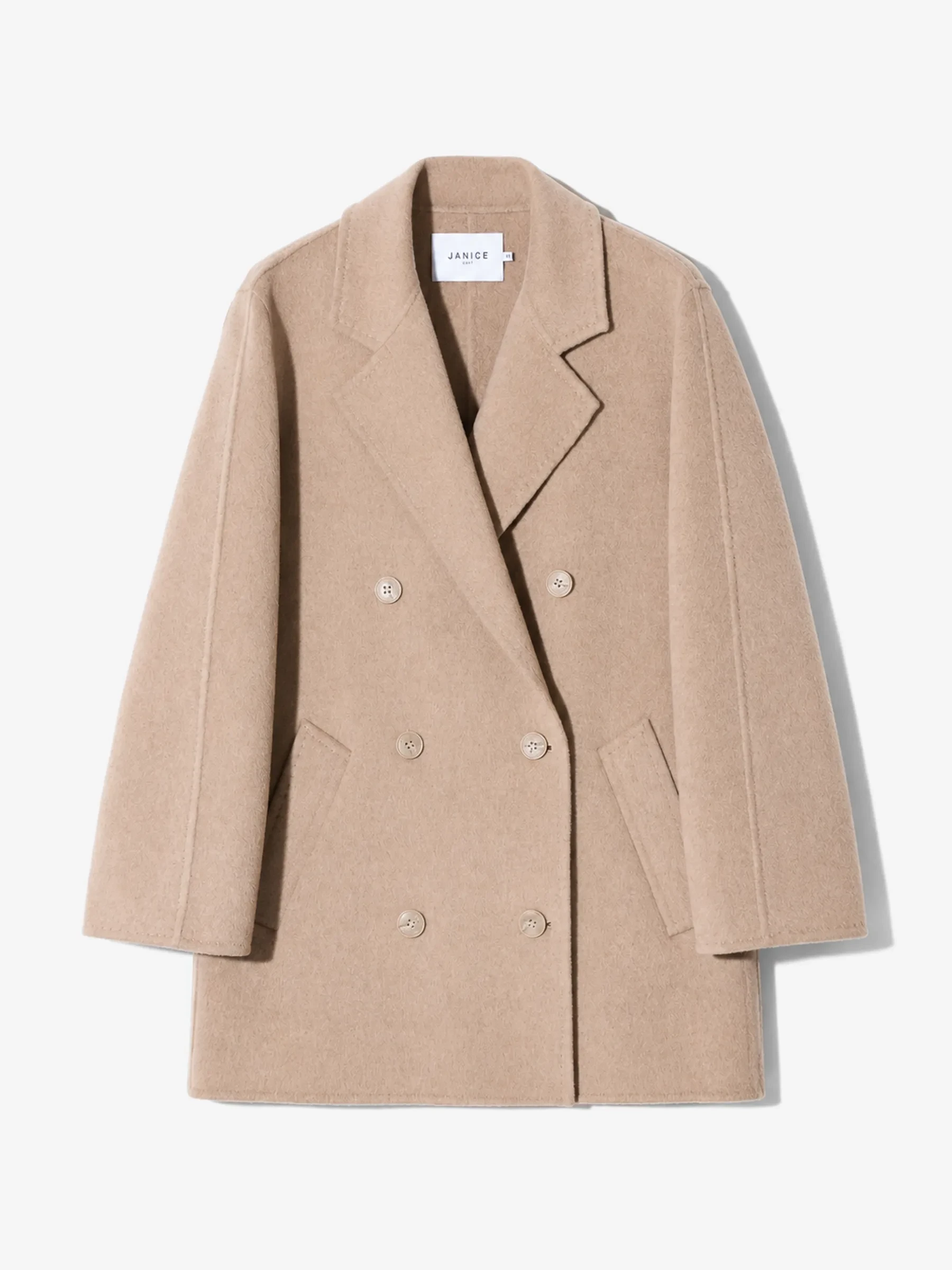 cashmere caban jas dames double face kennedy beige
