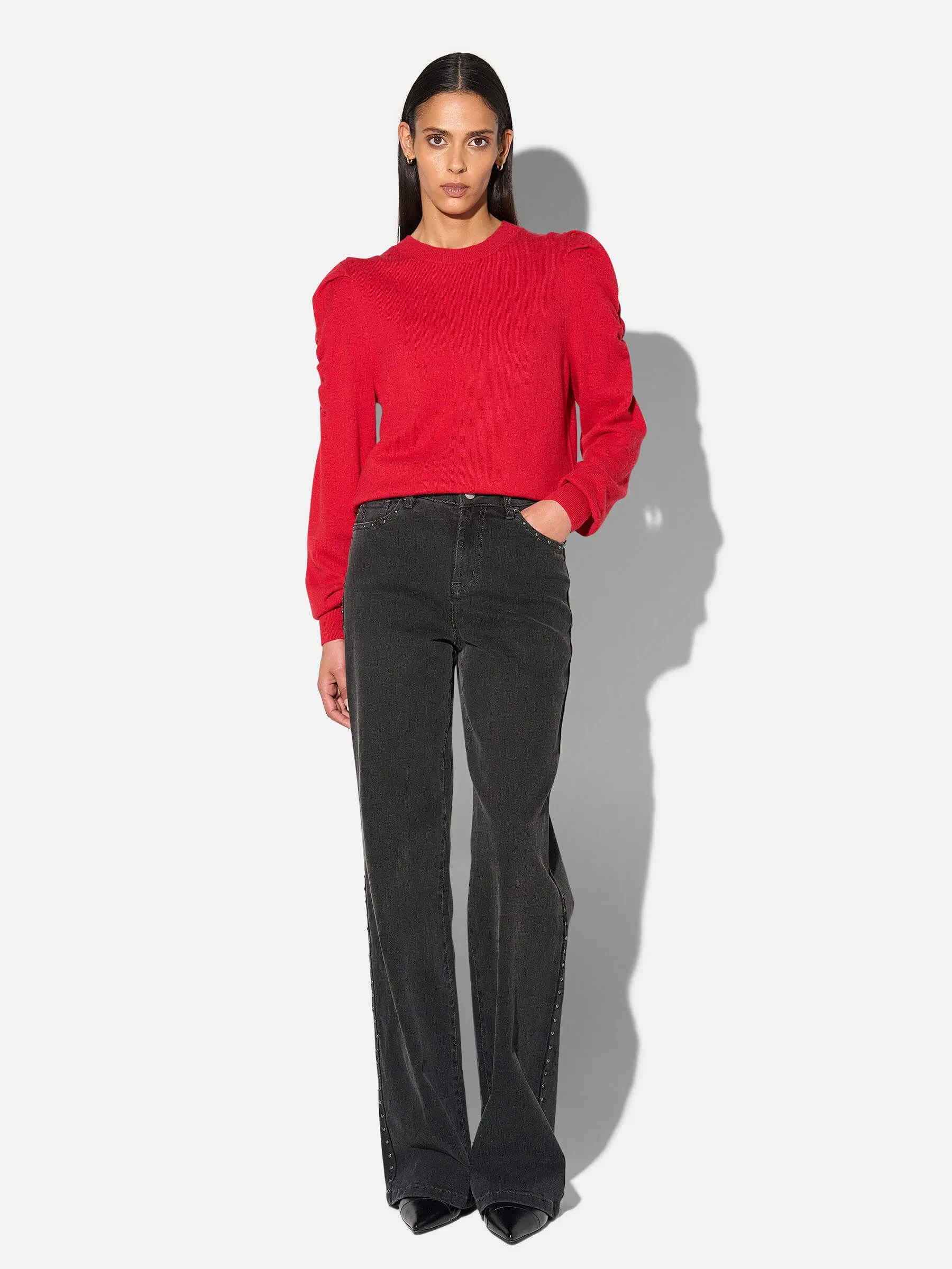 Cashmere Dames Trui Pofmouw Mave Rood