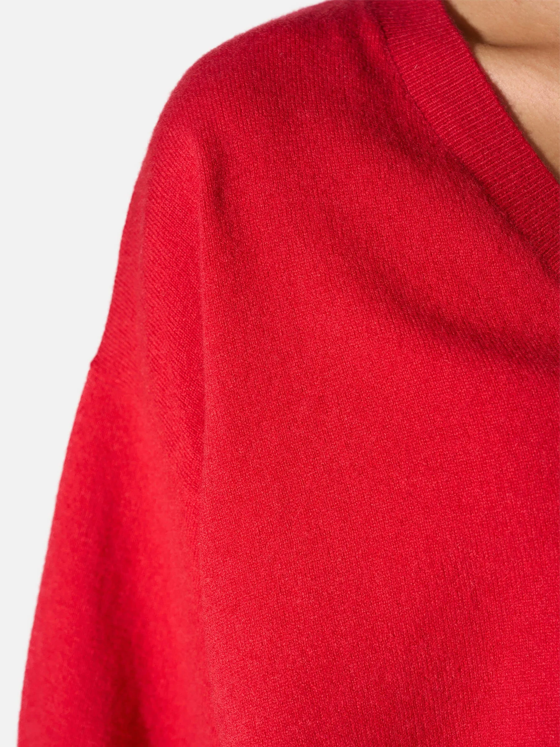 Cashmere Dames Trui V Hals Romeo Rood