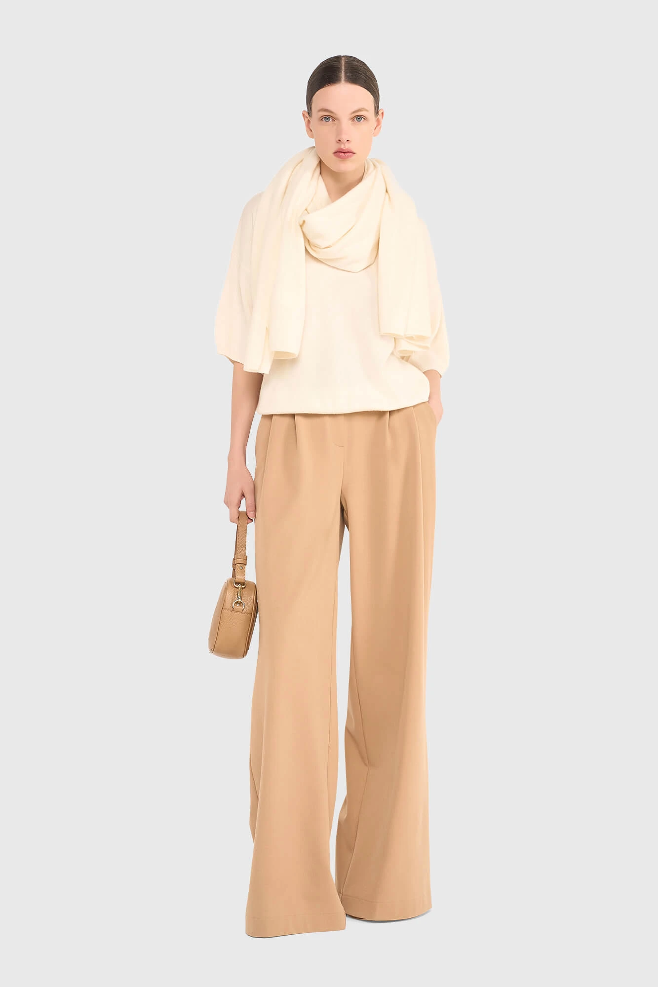 Cashmere Trui Dames Korte Mouw Romeo Off White