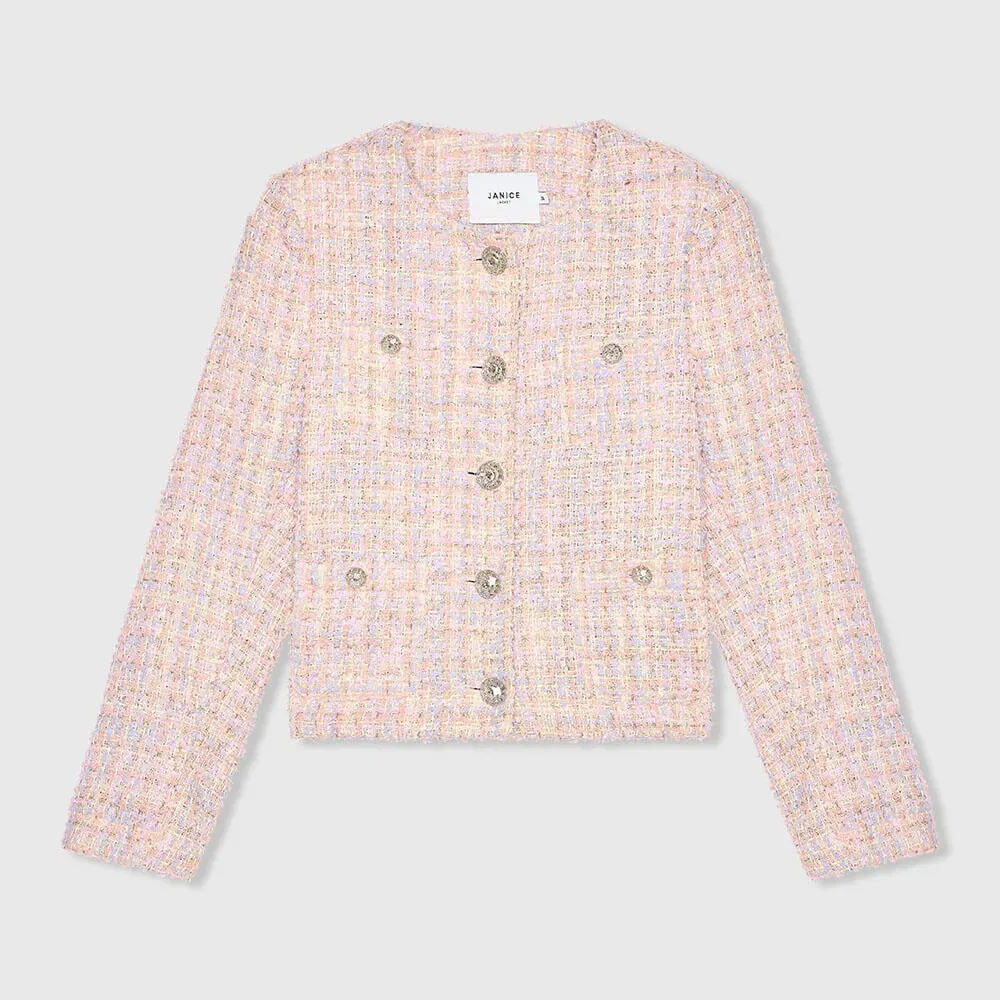Dames Blazer Jasje Tweed Laurent Lila