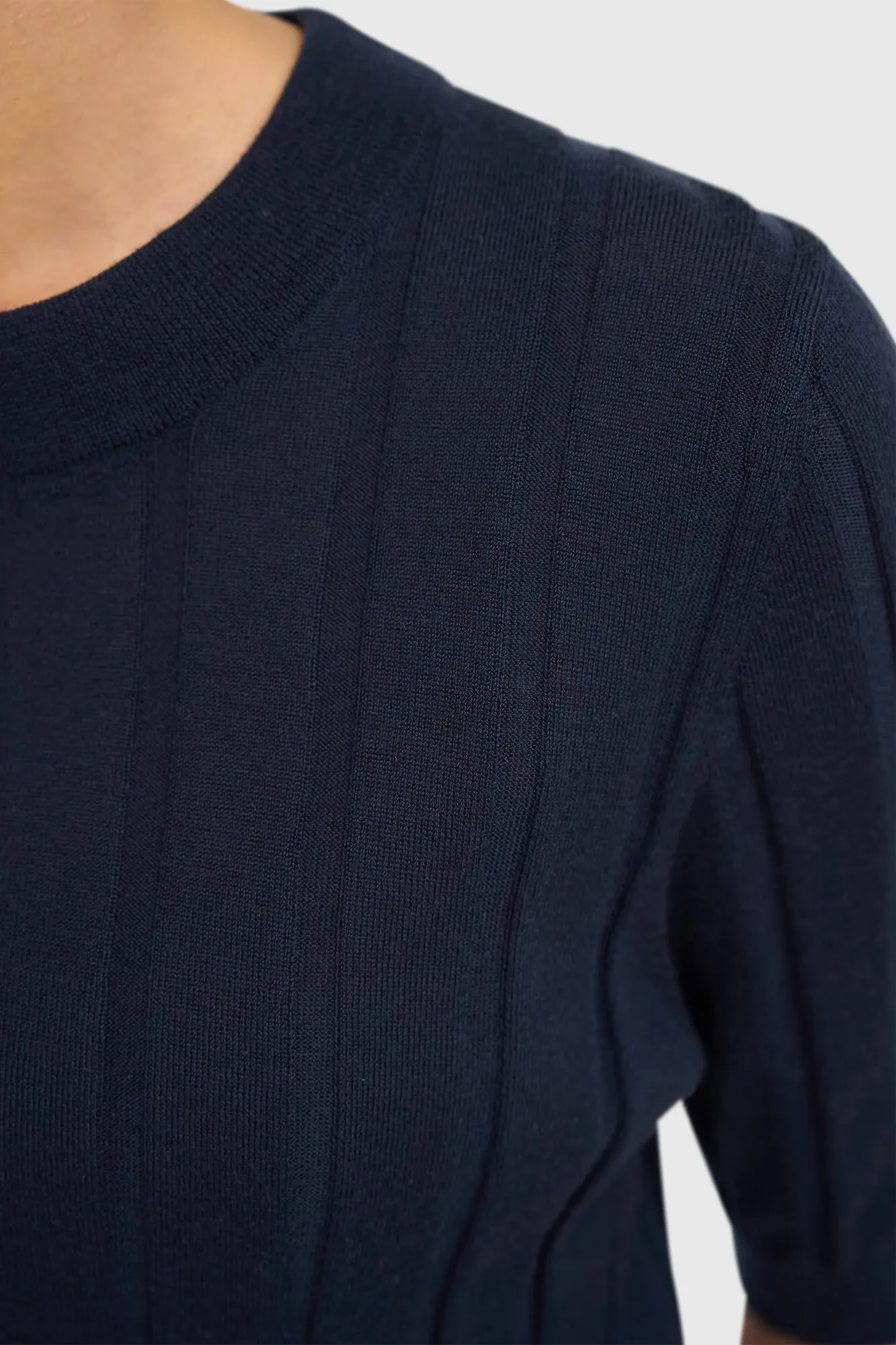 Blauw Truitje Merino Wol Fijn Gebreid Charly Blauw