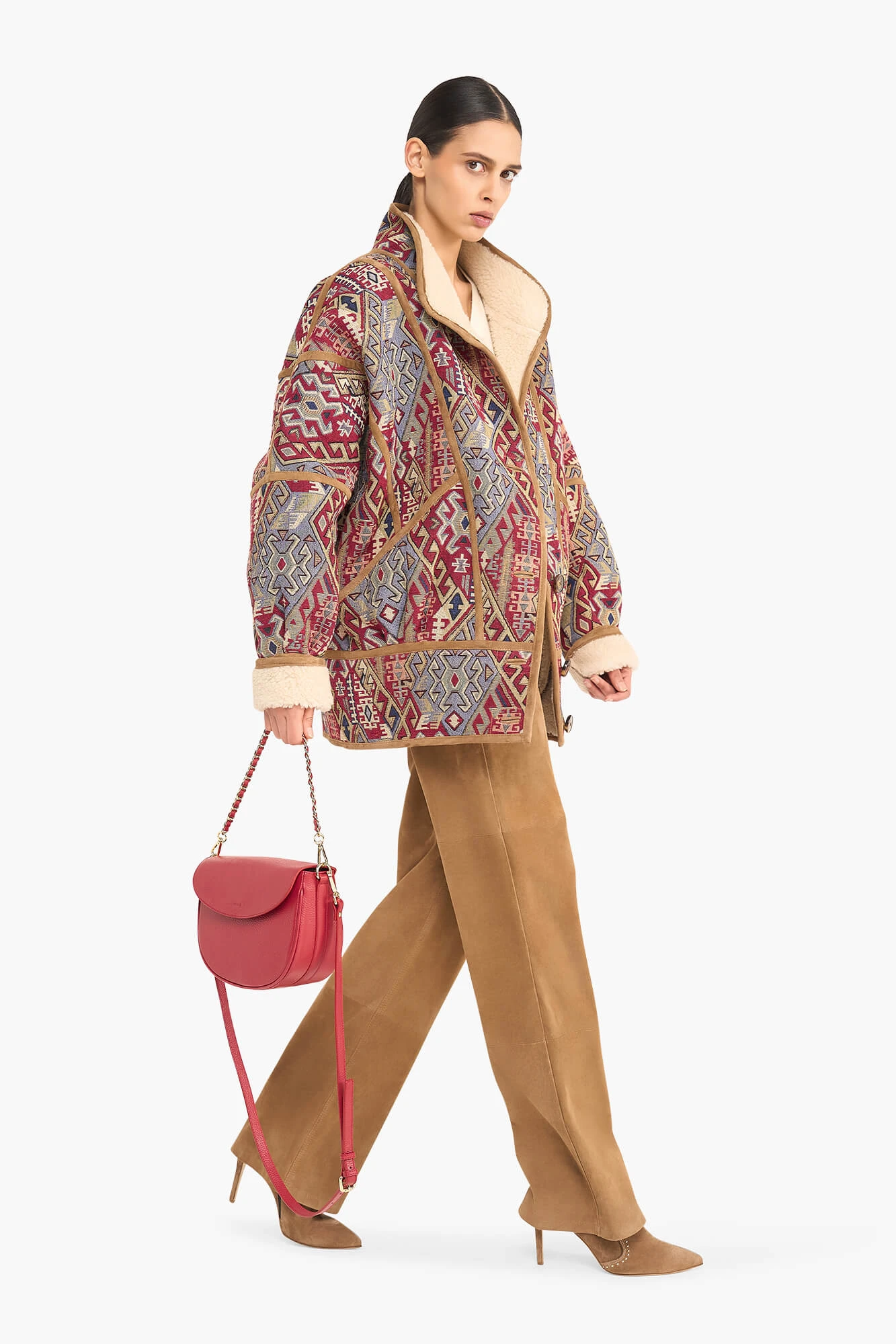 Jas Dames Jacquard Seth Aztec Red