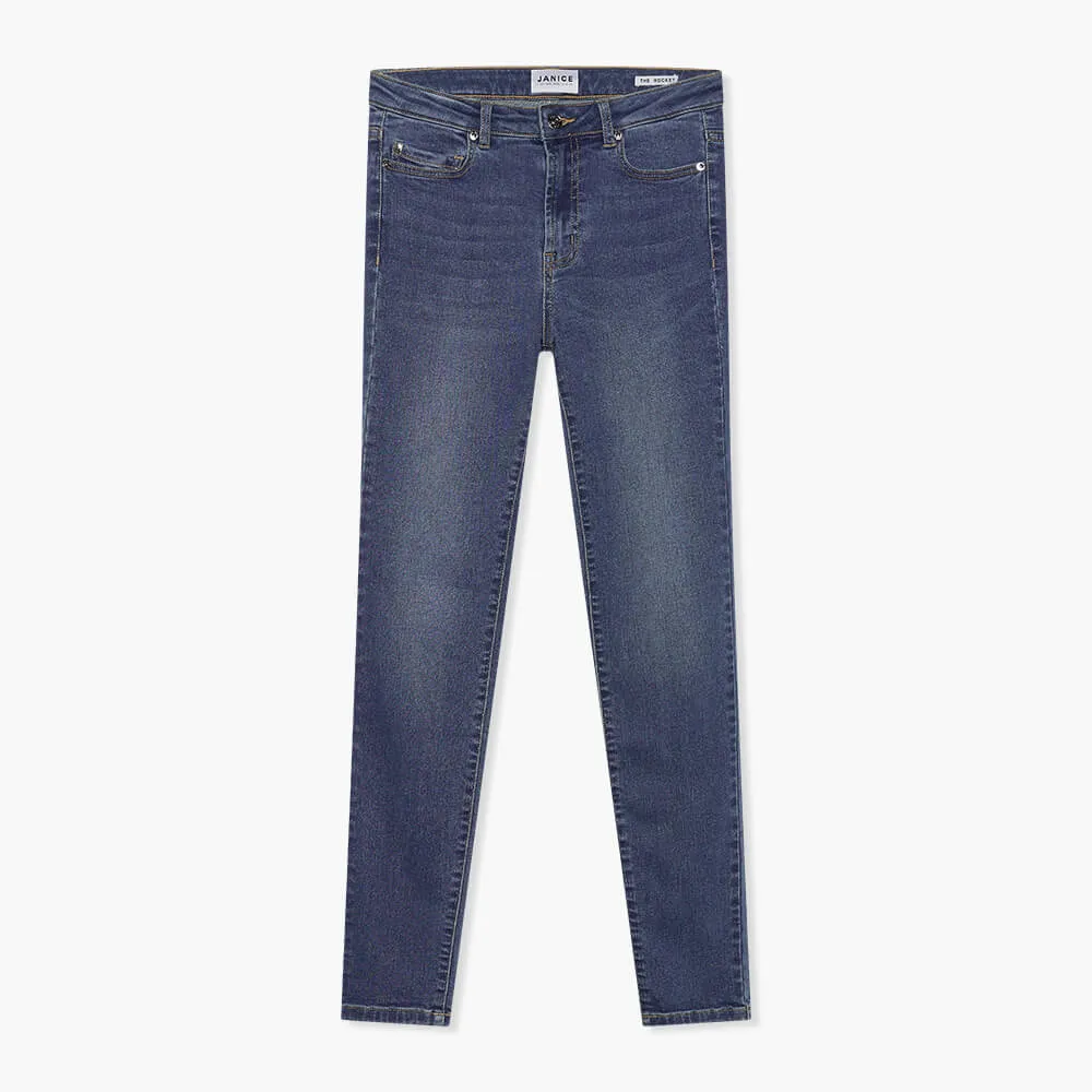 Skinny Jeans Dames Highwaist Rocket Blauw 111