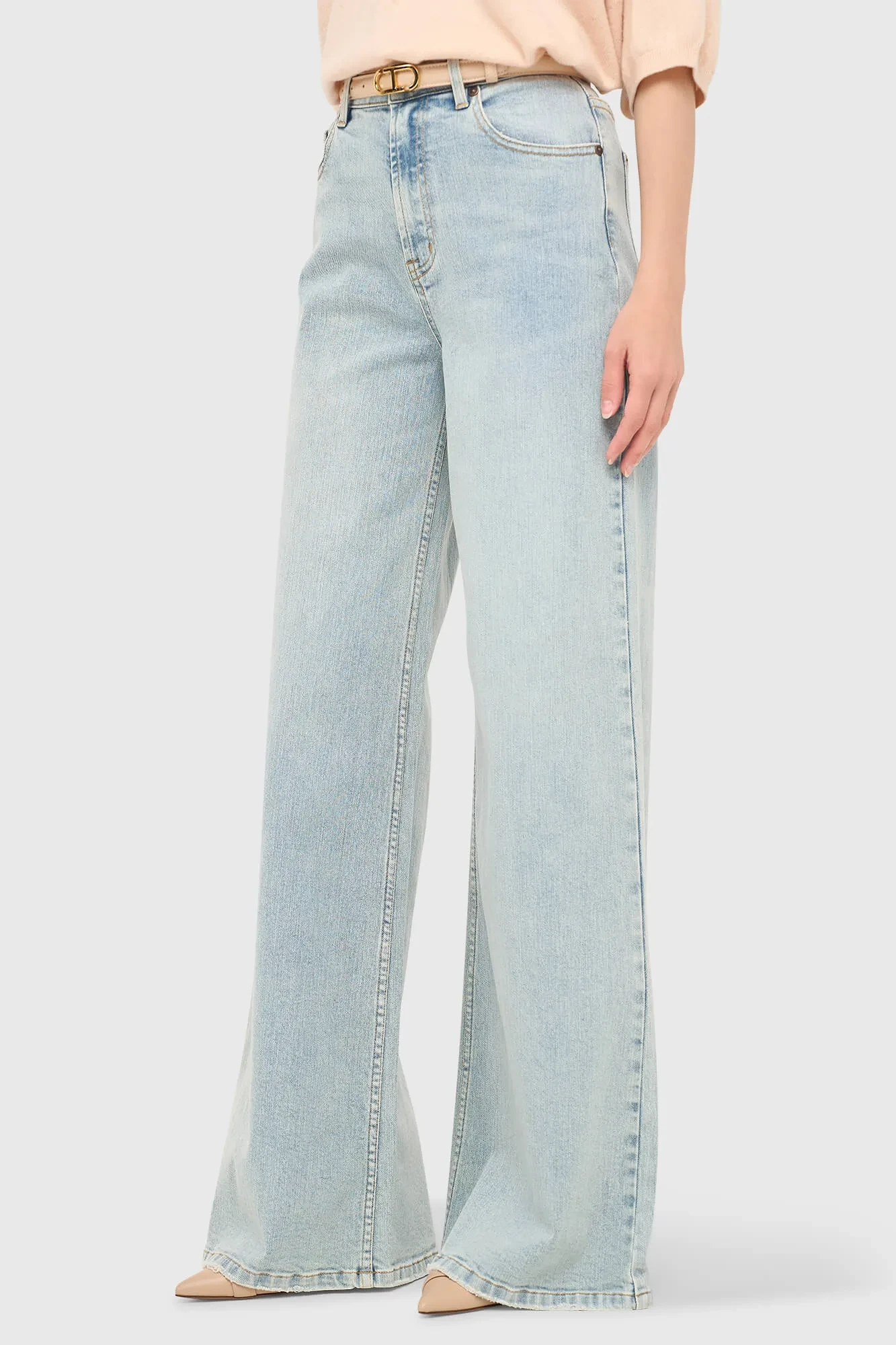 Jeans Dames Wide Leg High Rise Stretch Mason Blauw 565