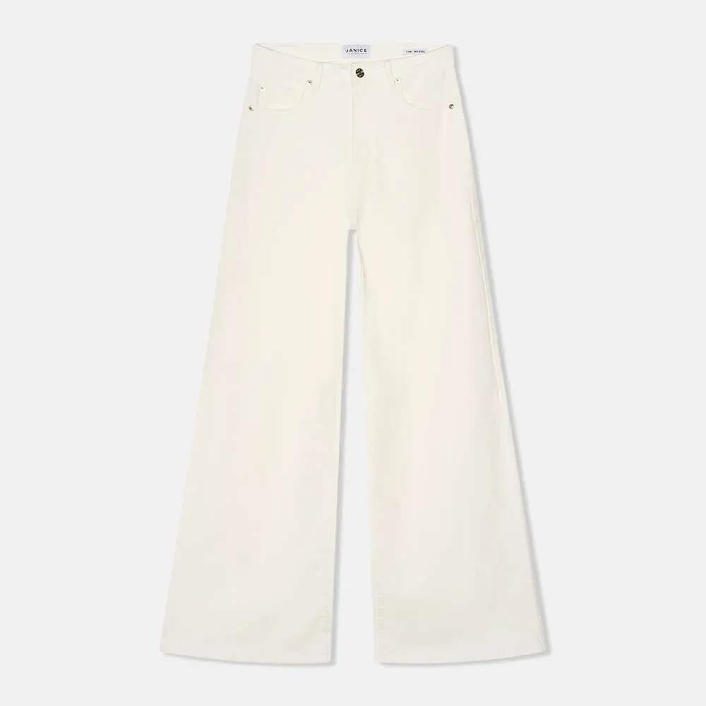 Jeans Dames Wide Leg High Rise Stretch Mason Off White 264