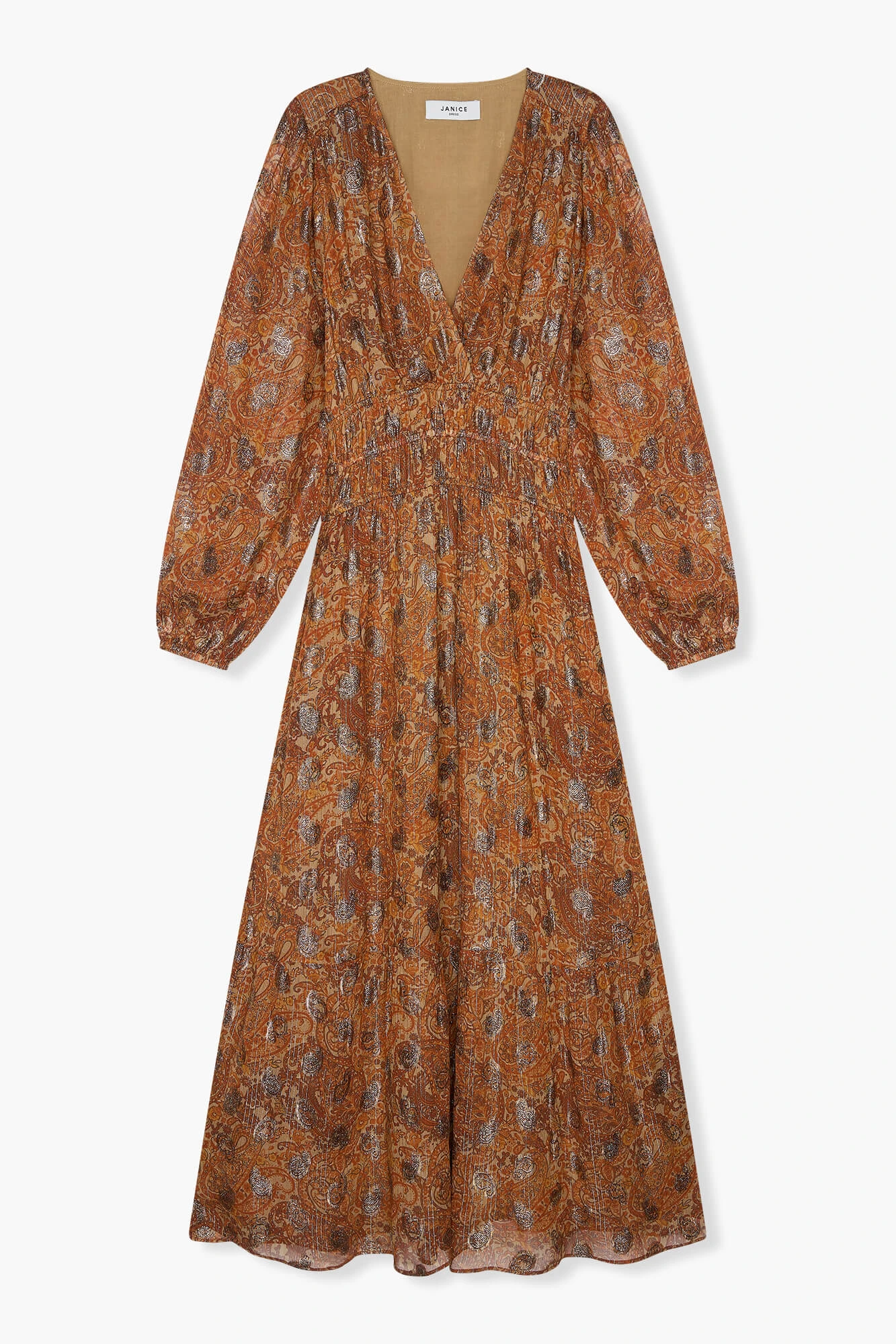 Jurk Lang Lurex Elastiek Milan Paisley