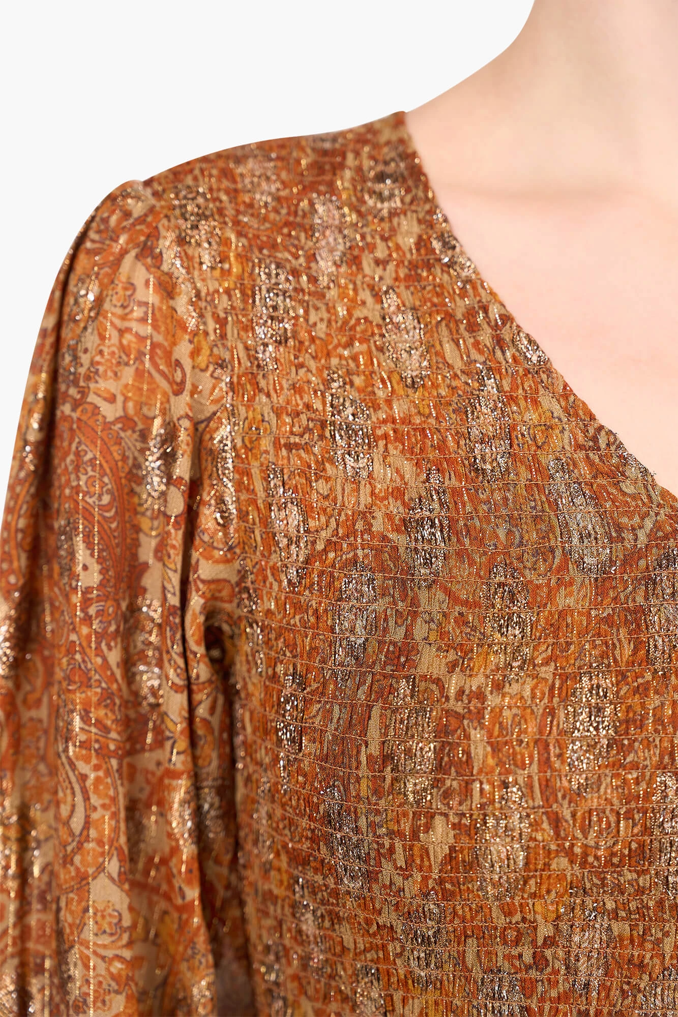Jurk Lang Lurex Smog Finn Paisley