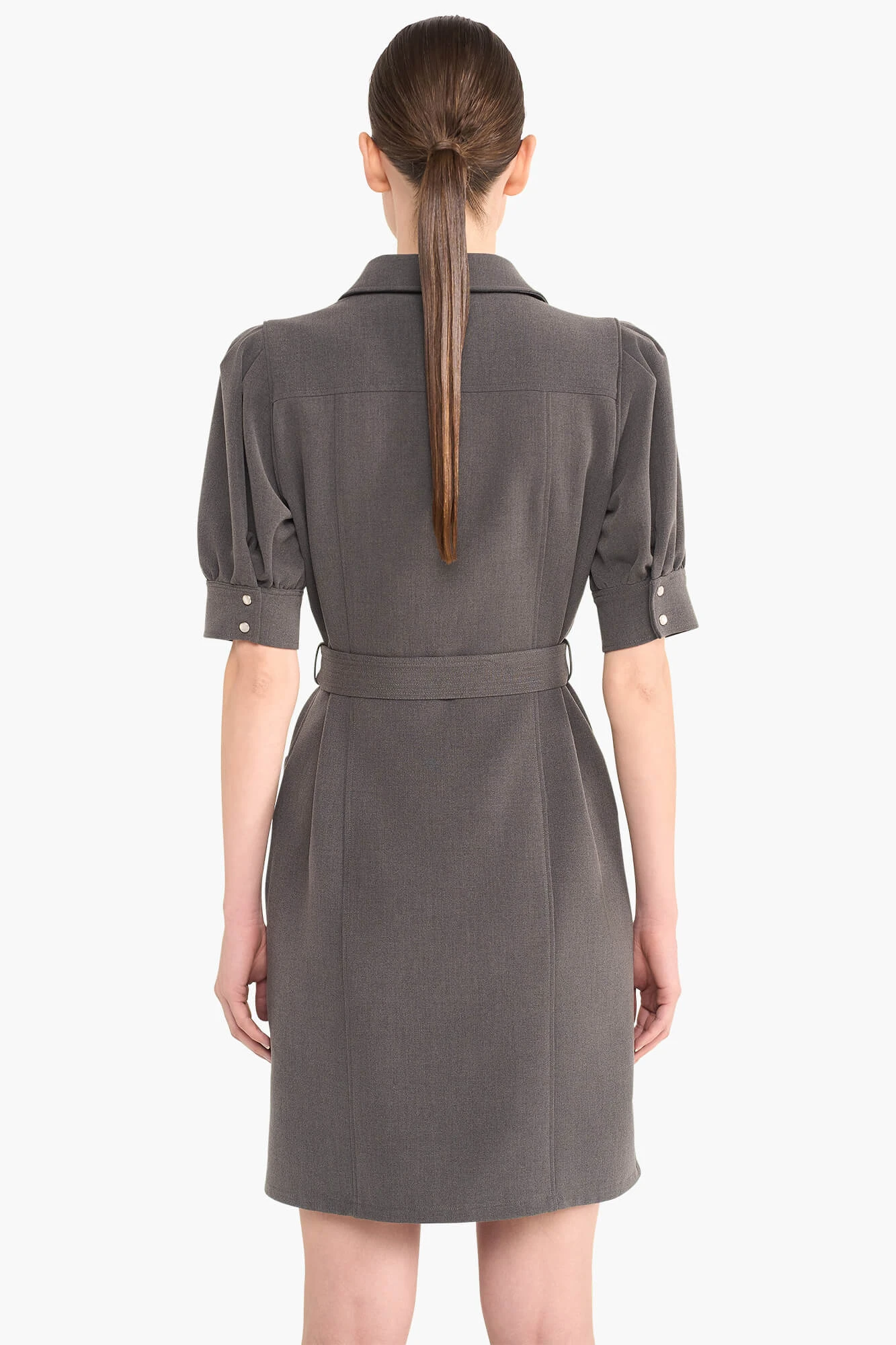 Jurk Riem Pof Mouw Drukkers Bodhi Grijs