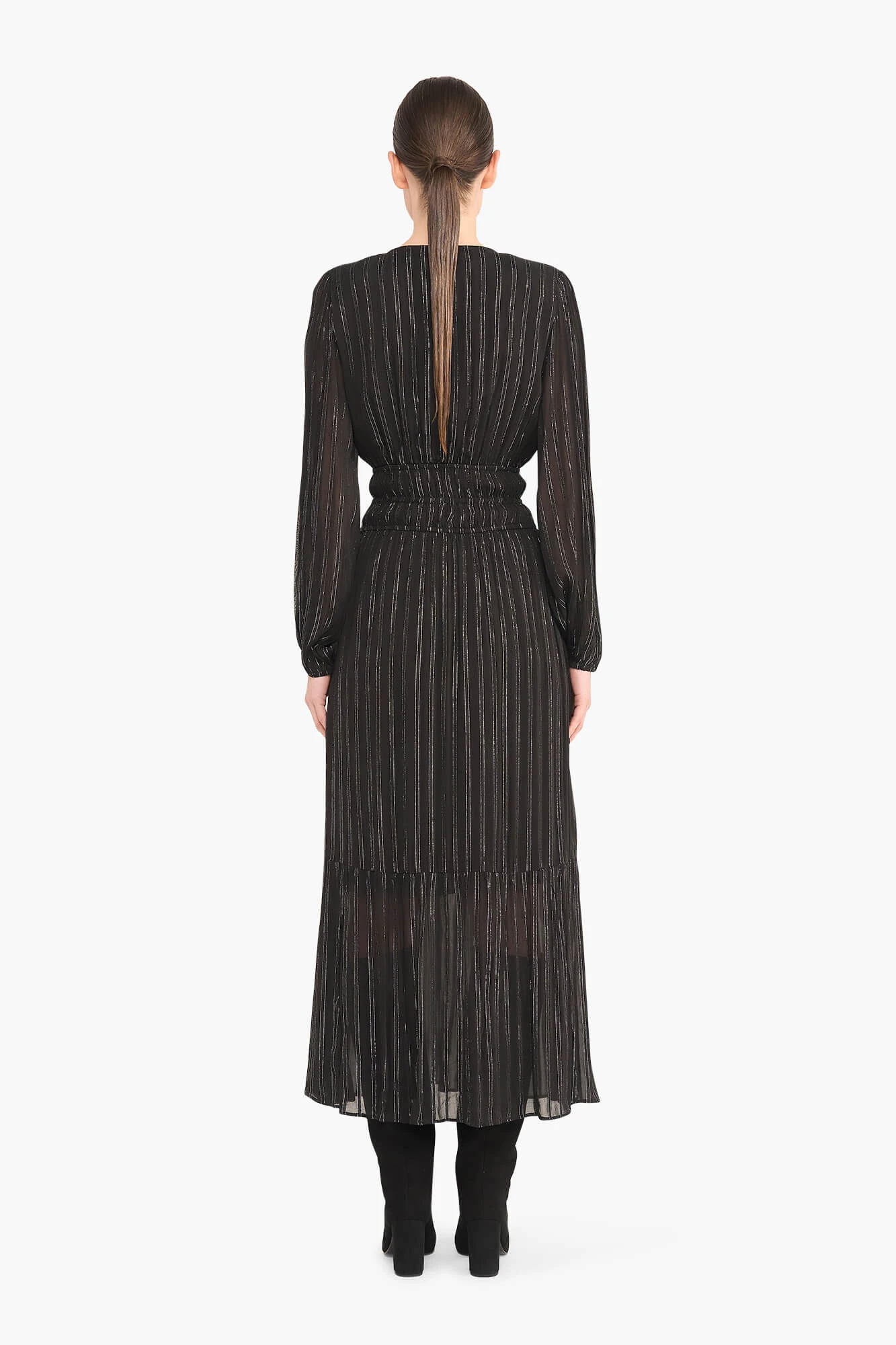 Jurk Lang Lurex Ealstiek Milan Zwart