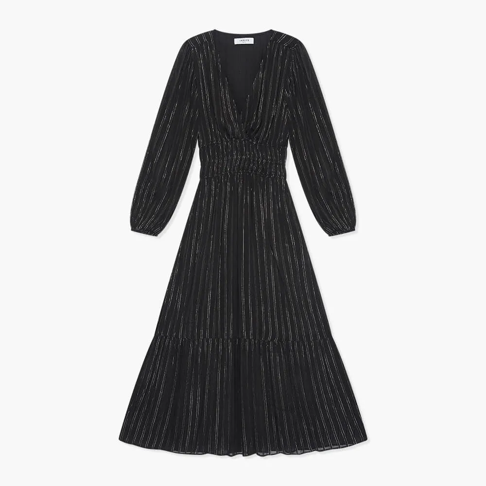 Jurk Lang Lurex Ealstiek Milan Zwart