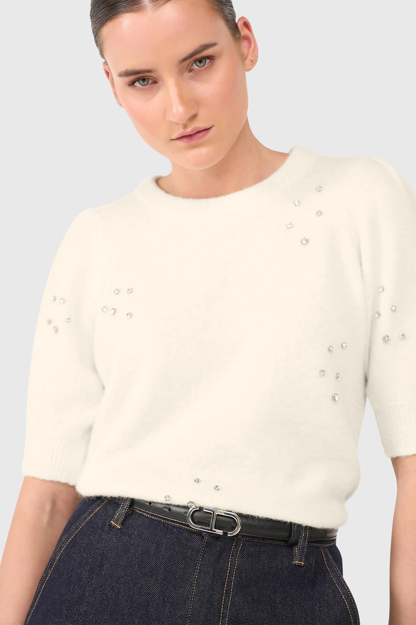Peyton Off White Steentjes