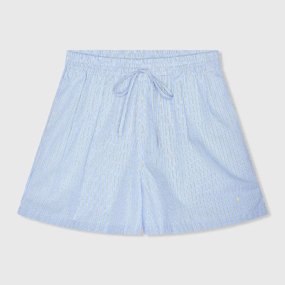 Kort Gestreept Katoenen Broekje Shorts Ronan Blauw