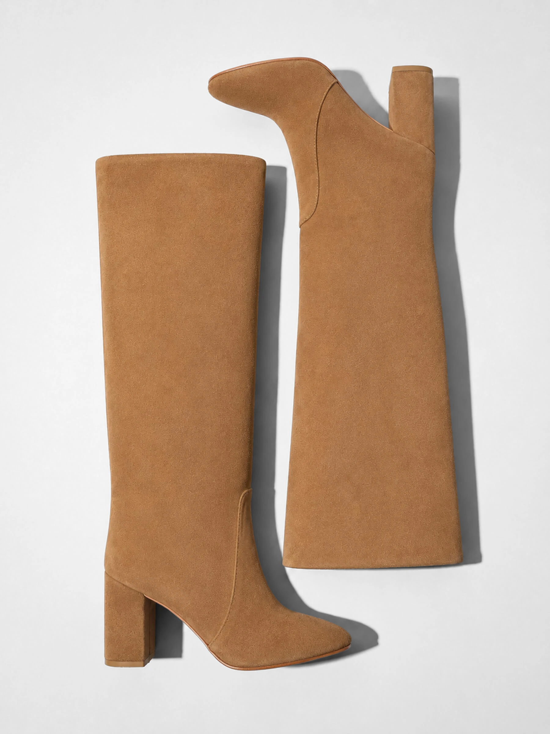 Laars Dames Hoog Leer Roman Suede Cognac