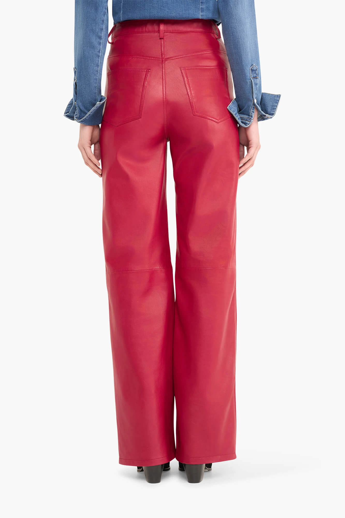 Leren Broek Dames Rechte Pijp Jason Rood