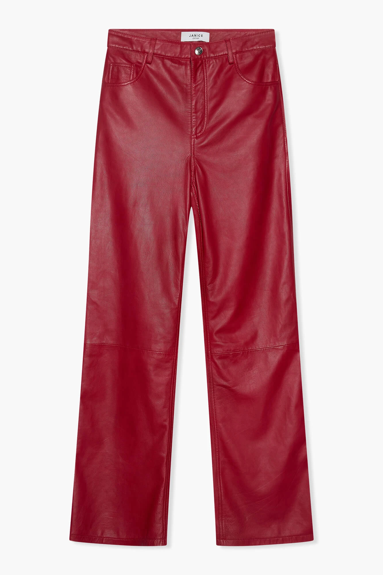 Leren Broek Dames Rechte Pijp Jason Rood