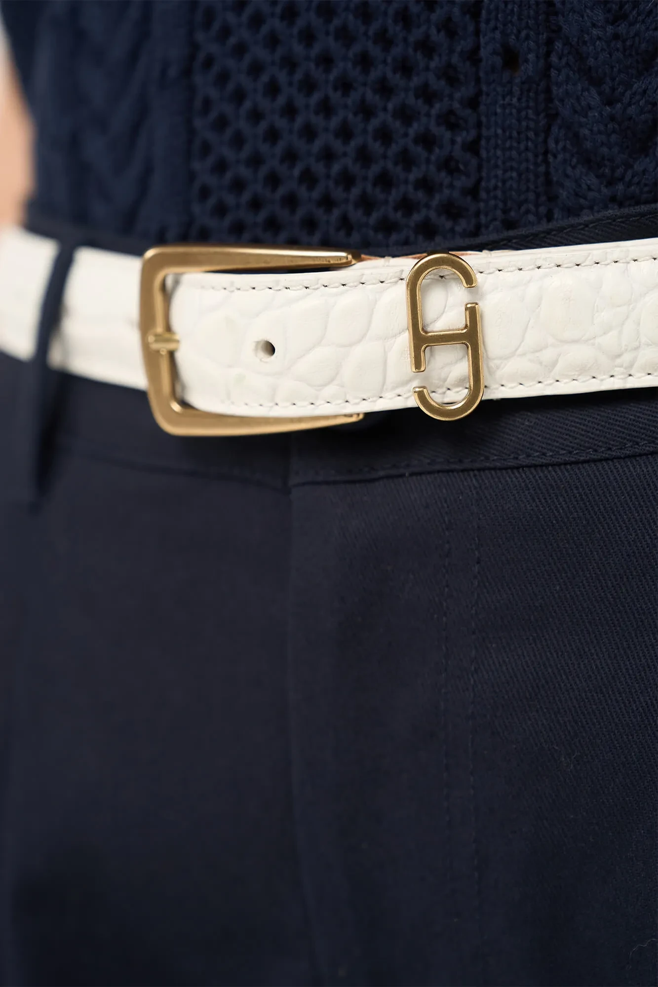 Leren Dames Riem Colby Off White