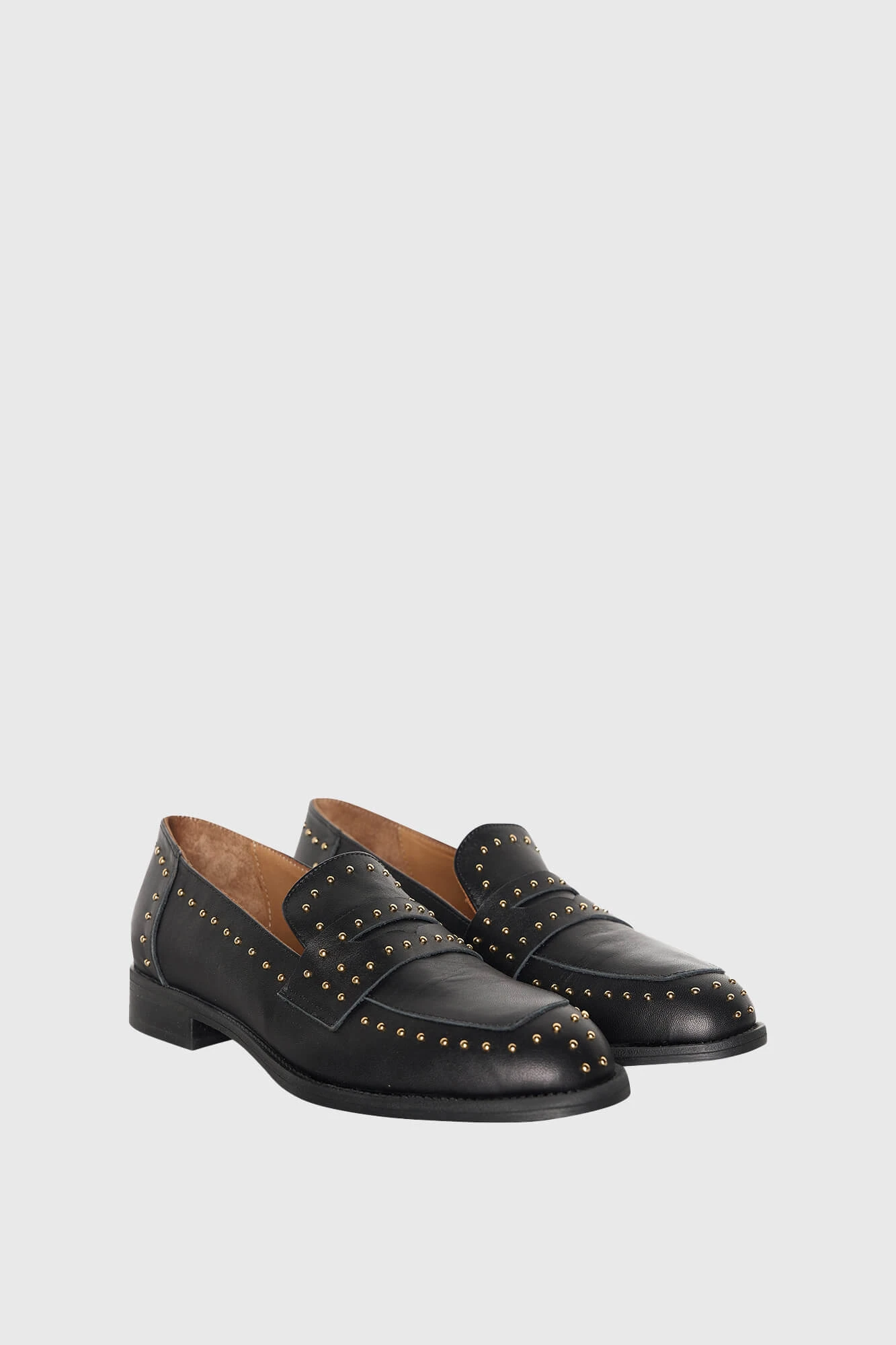 Loafer Dames Leer Studs Blake Zwart
