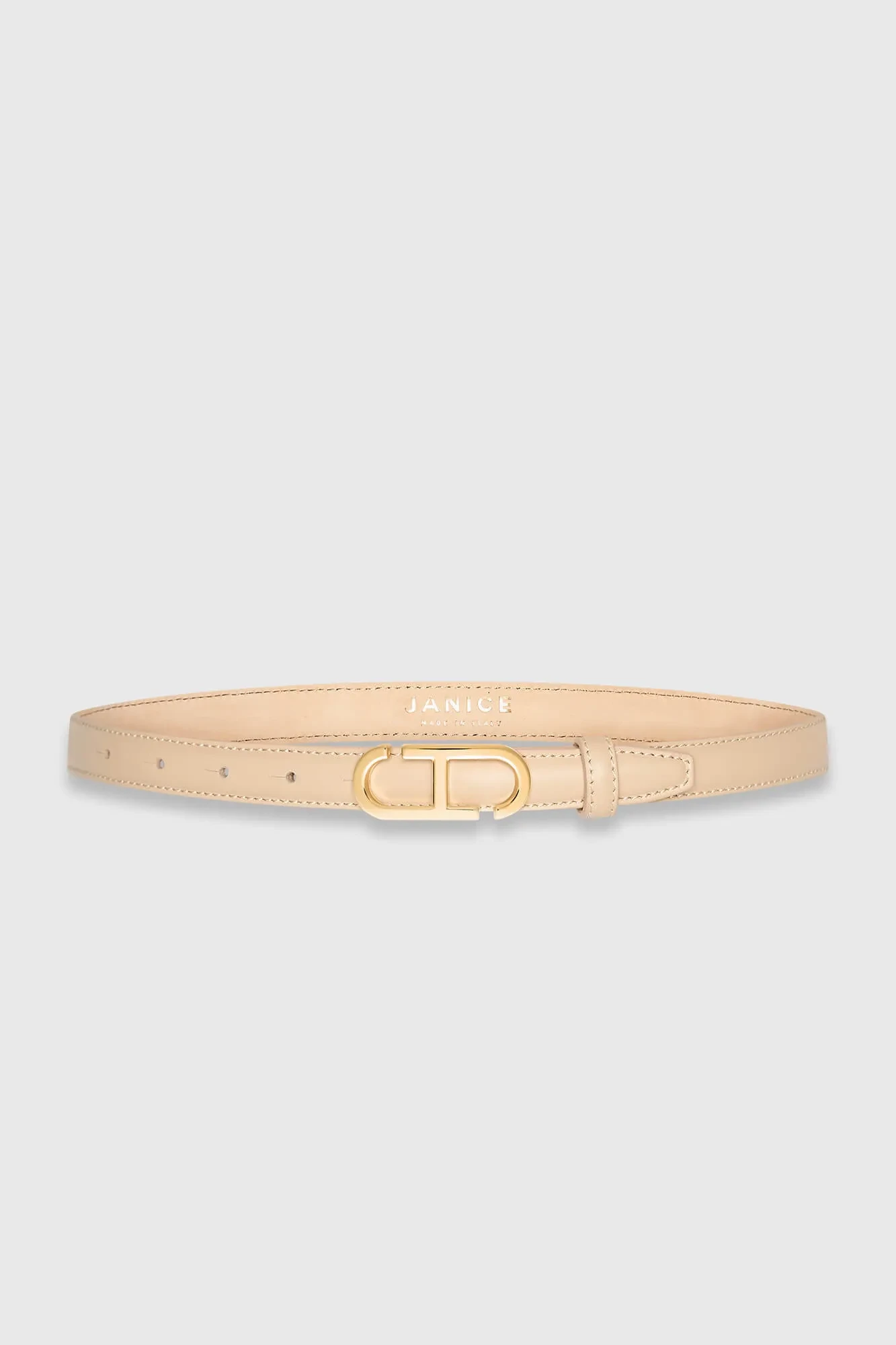 Leren Riem Dames Trophy Creme Gouden Buckle