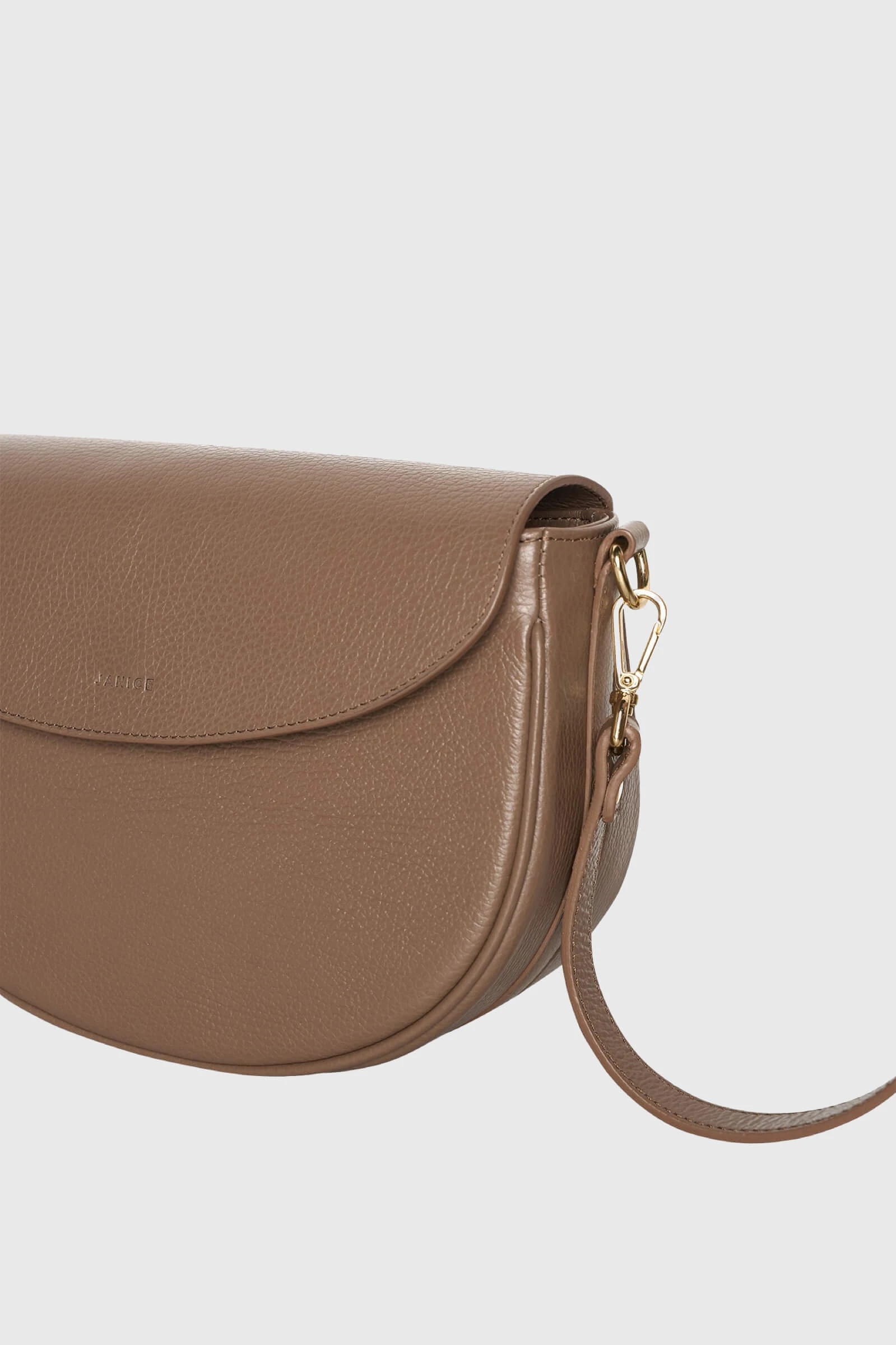 Leren Schoudertas Dames Tayler Taupe