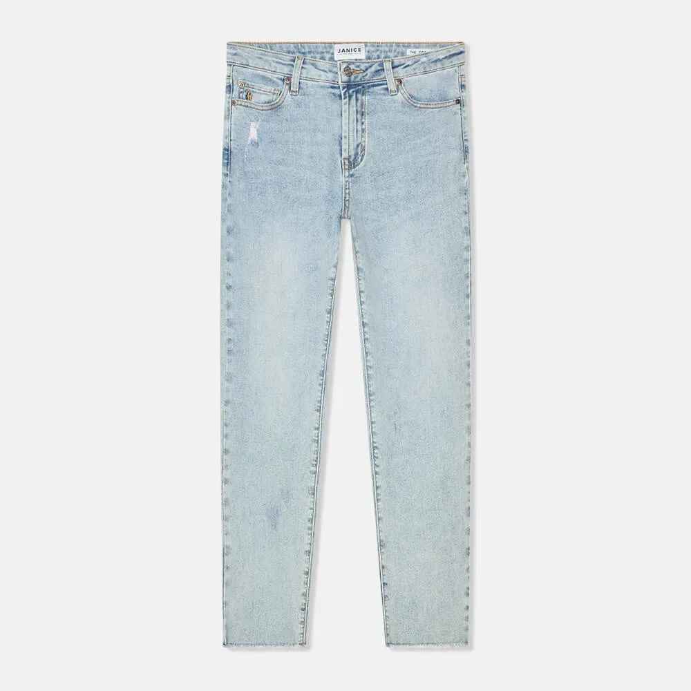 Mom Jeans Dames Mid Rise Stretch Cooper Blauw 565