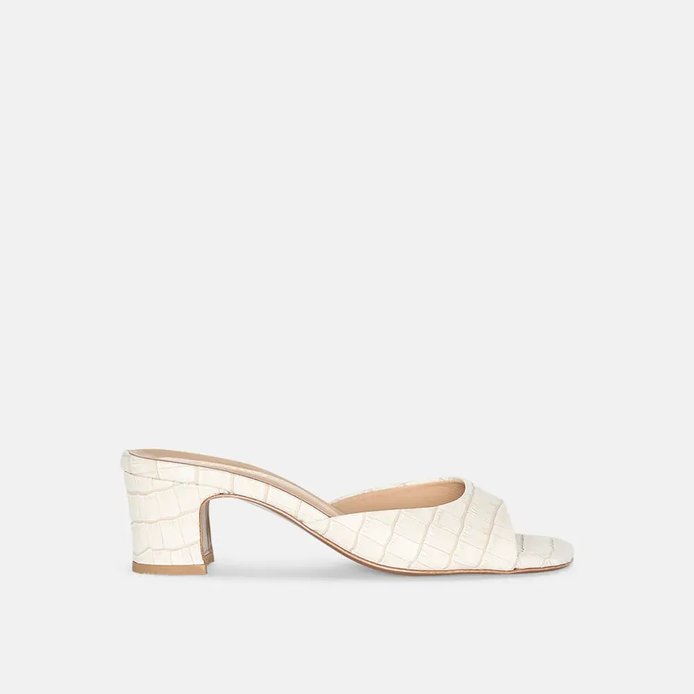 Muiltjes Dames Leer Crew Off White