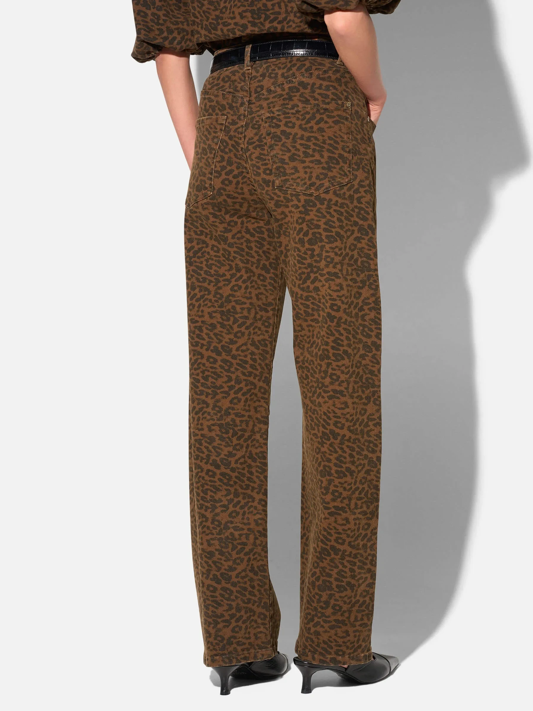 Panterprint Barrel Jeans Dames Stretch Mid Rise Baxter