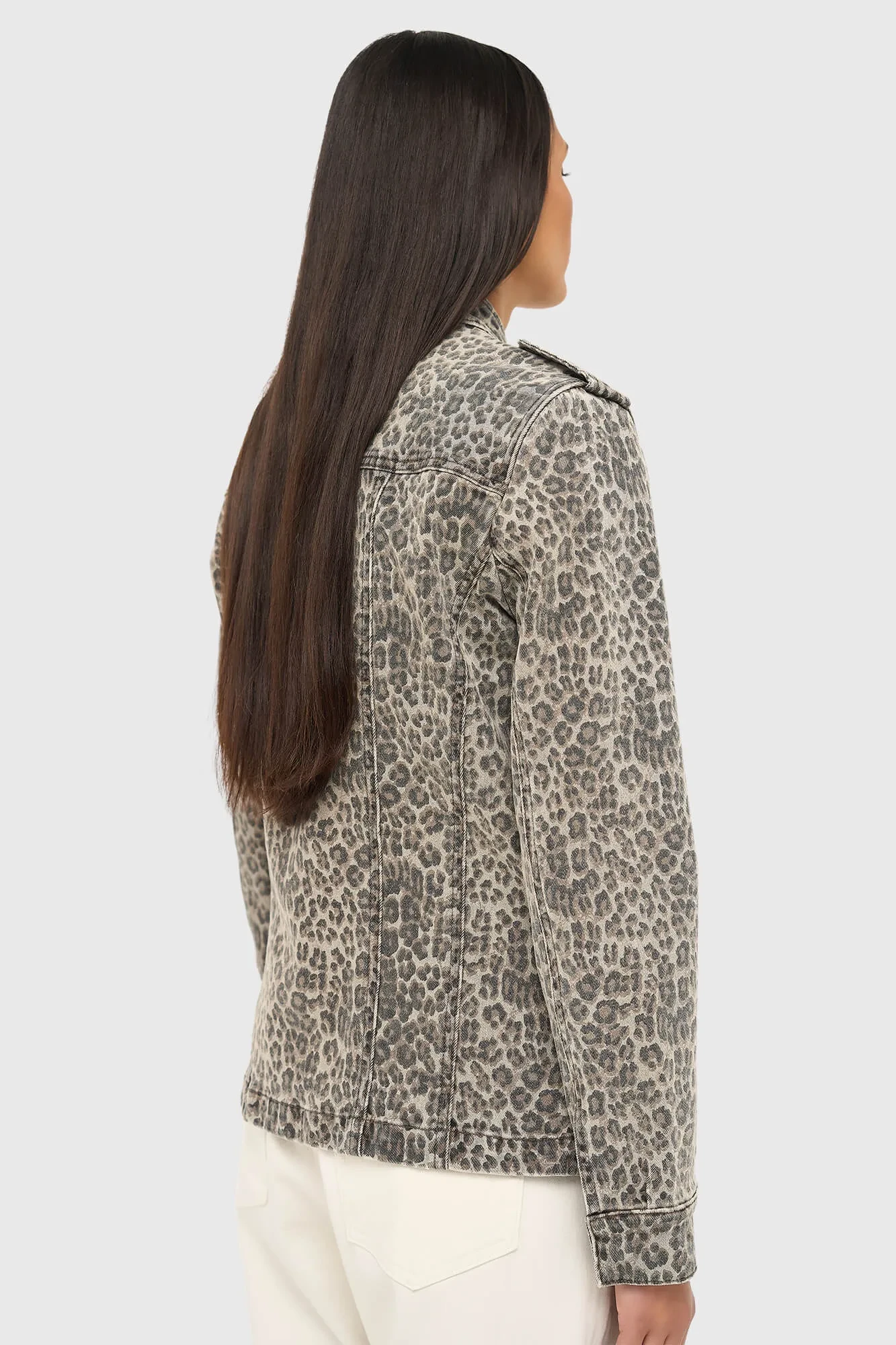 Panterprint Denim Spijkerjas Dames Dwayne