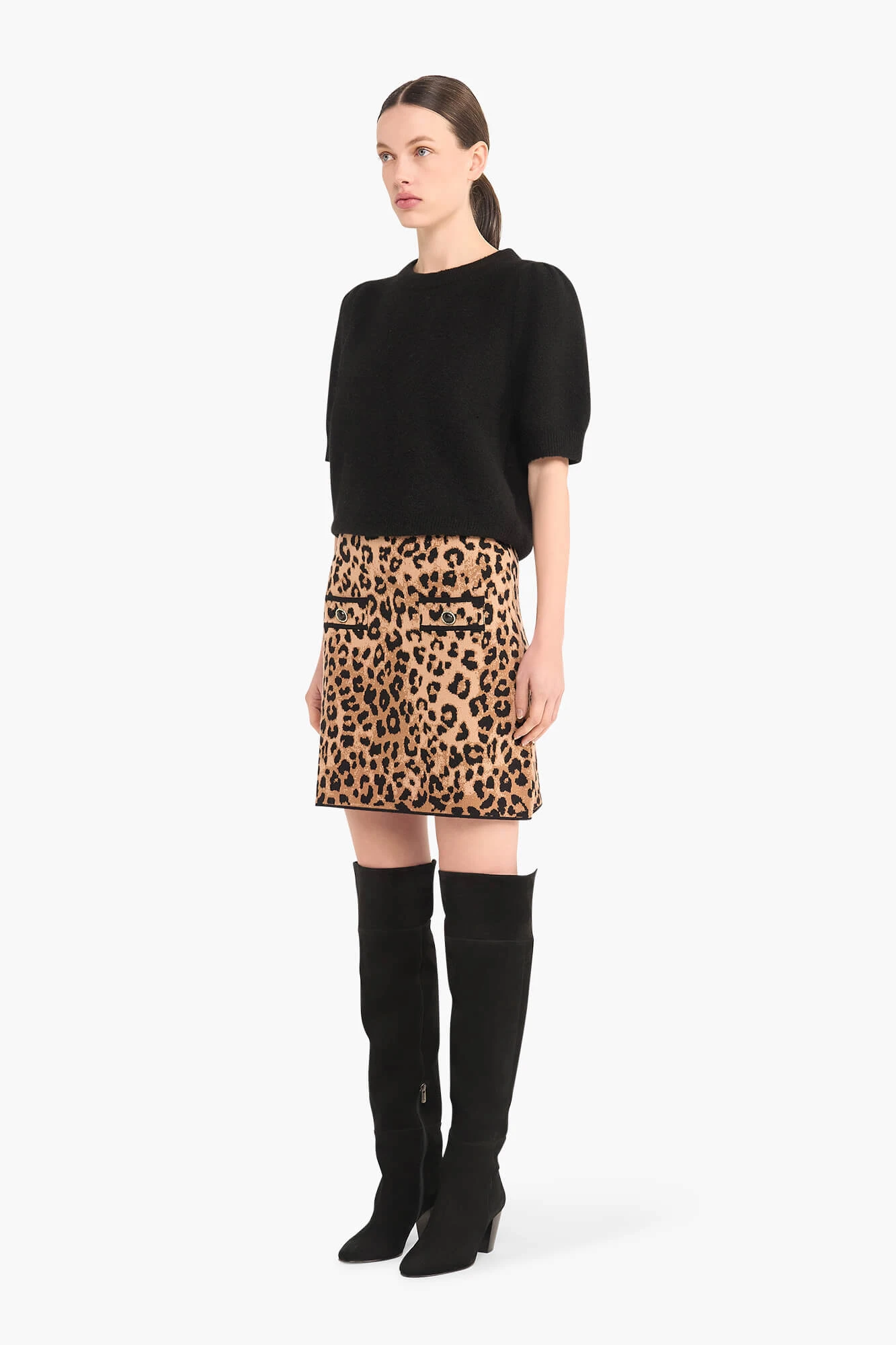 Rokje Gebreid Stretch Viscose Rodger Panterprint