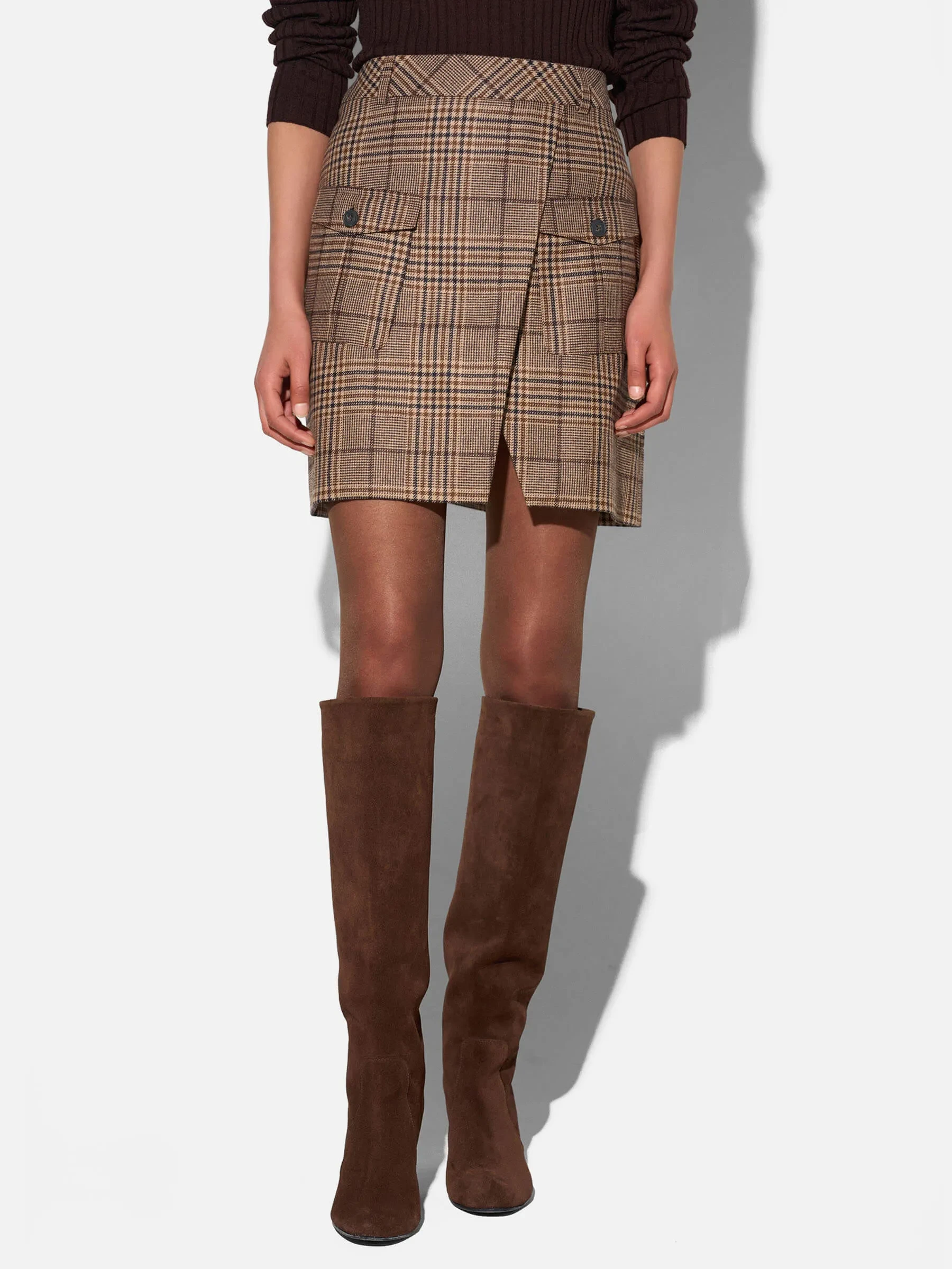 Rokje Kort Bruin Grote Ruit Vinyl