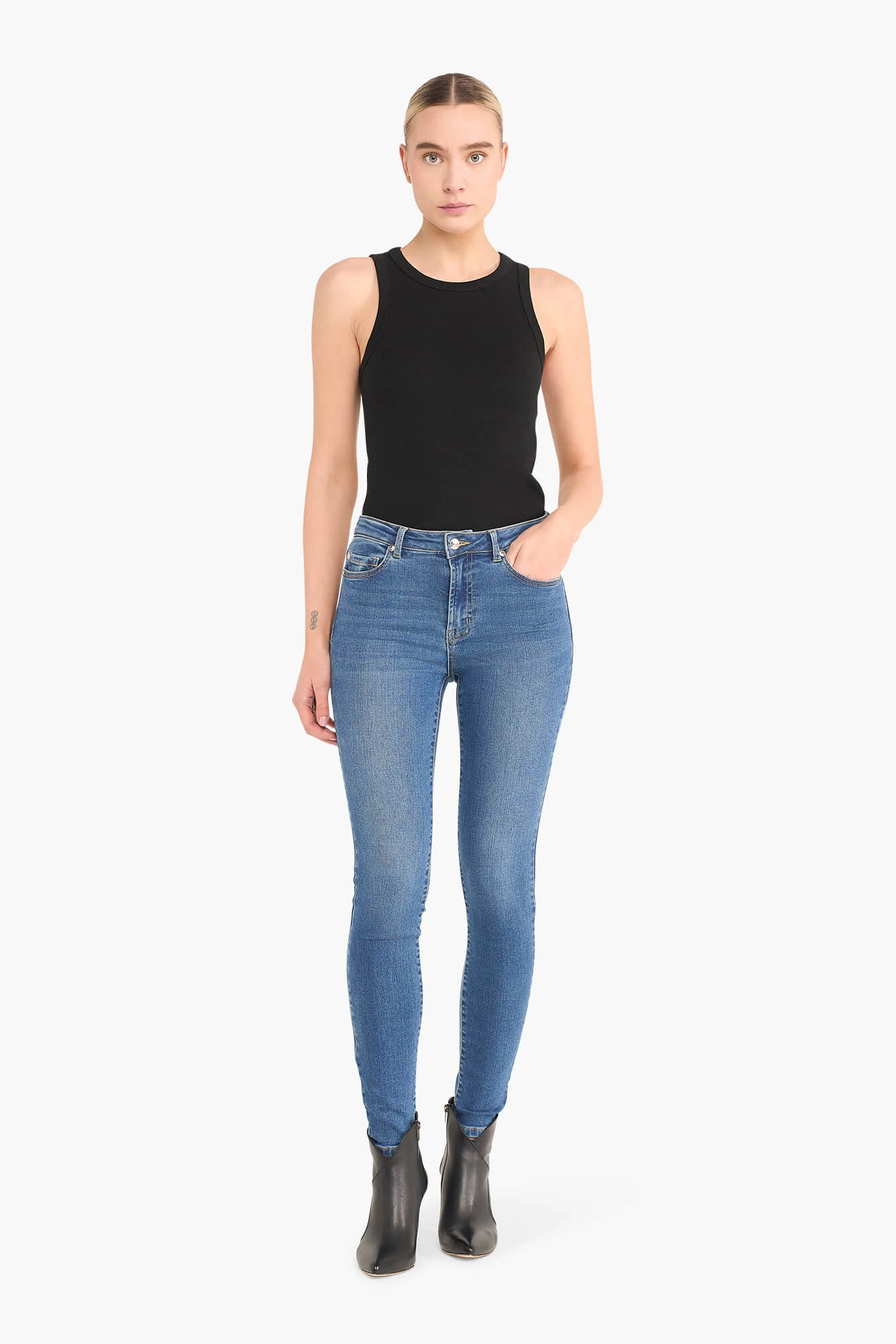 Skinny Jeans Dames Highwaist Rocket Blauw 111