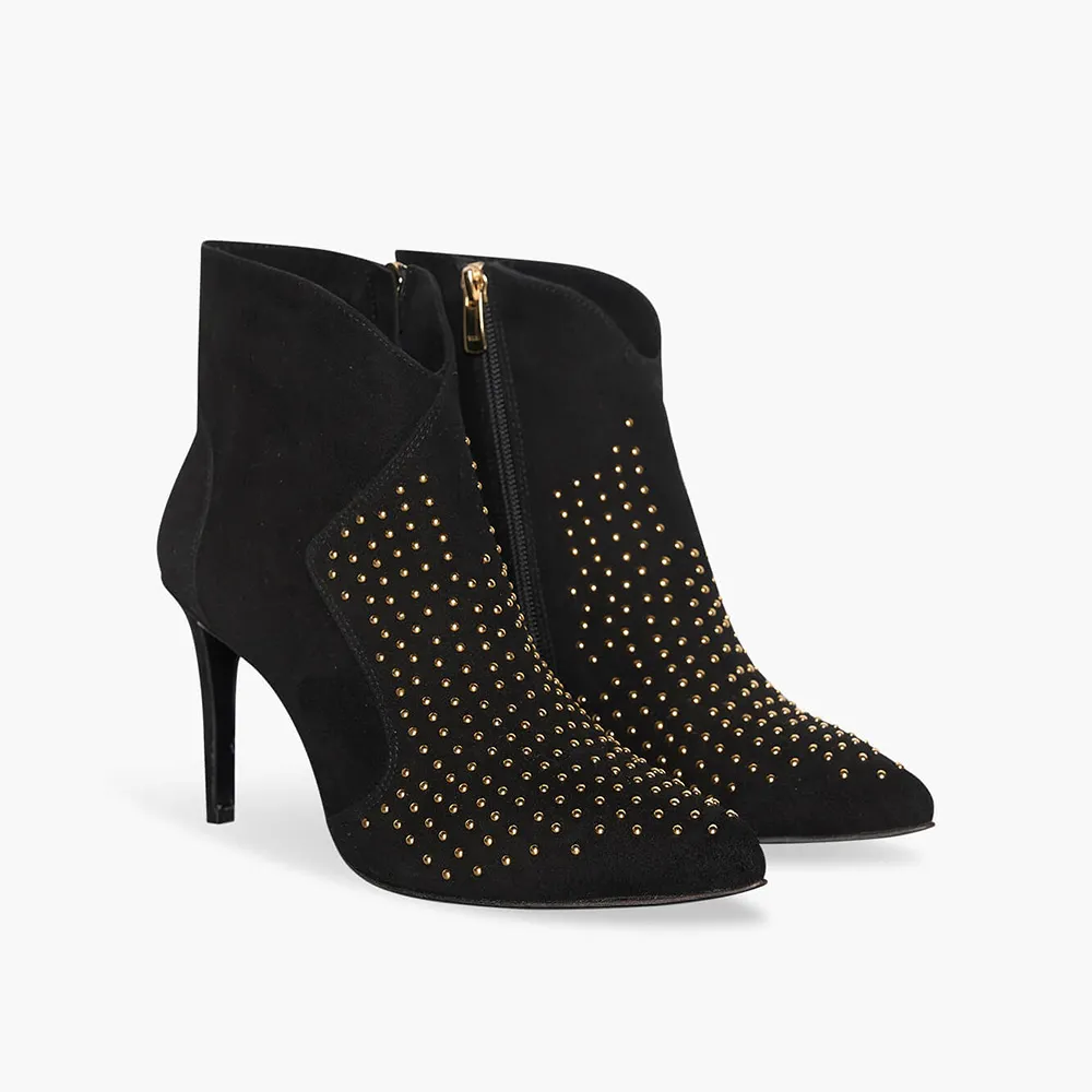 Laarsje Dames Suede Studs Stewart Zwart