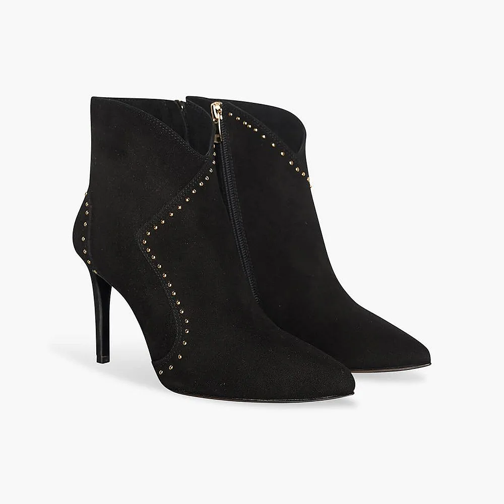 Laarsje Dames Suede Stewart Zwart Studs