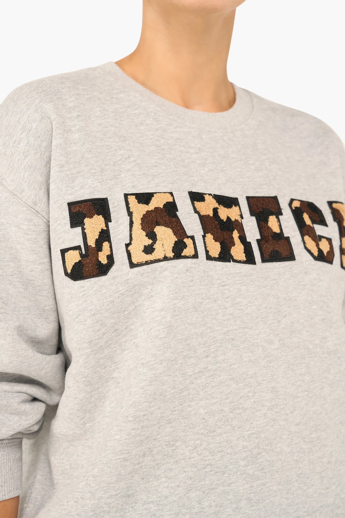 Sweater Dames Katoen Logo Camo Andy Grijs