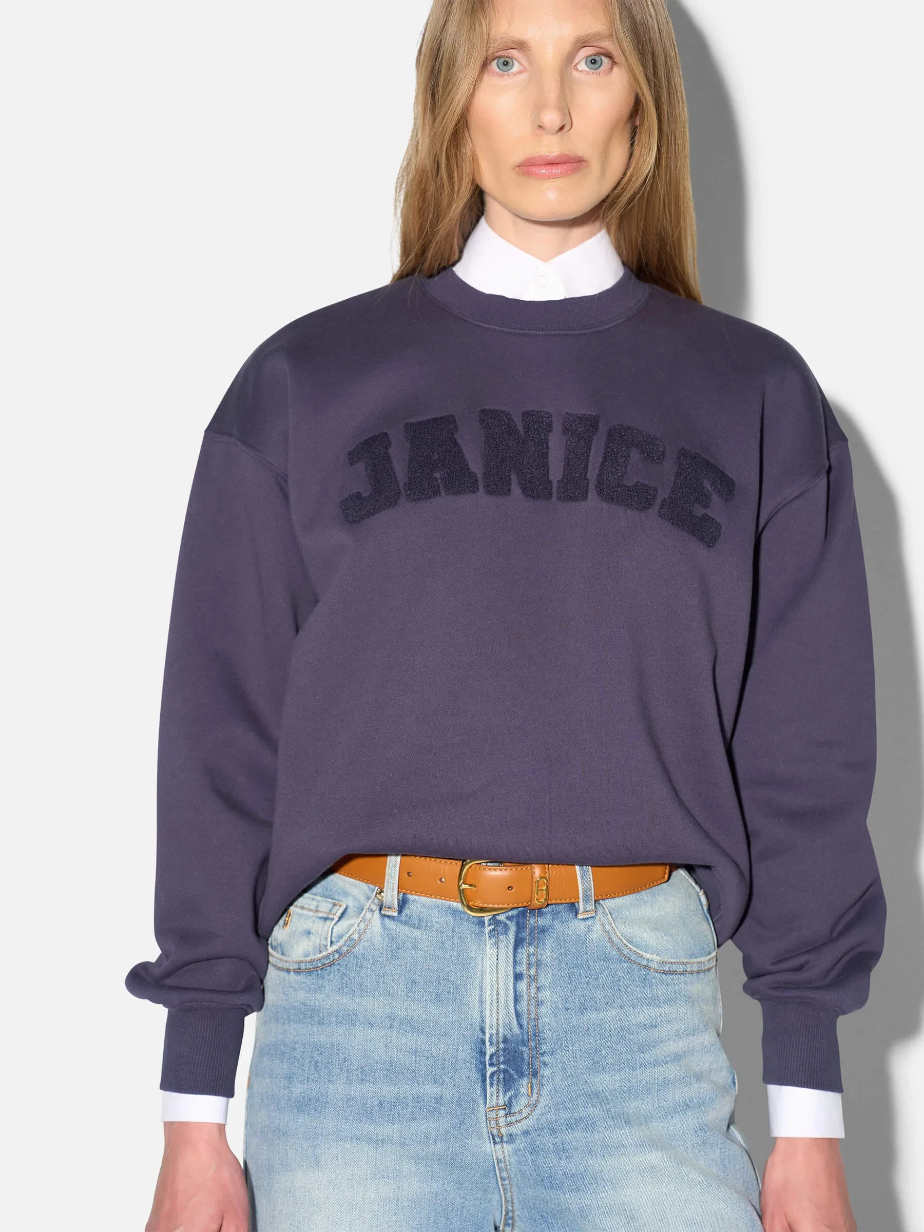 Sweater Dames Katoen Owen Blauw