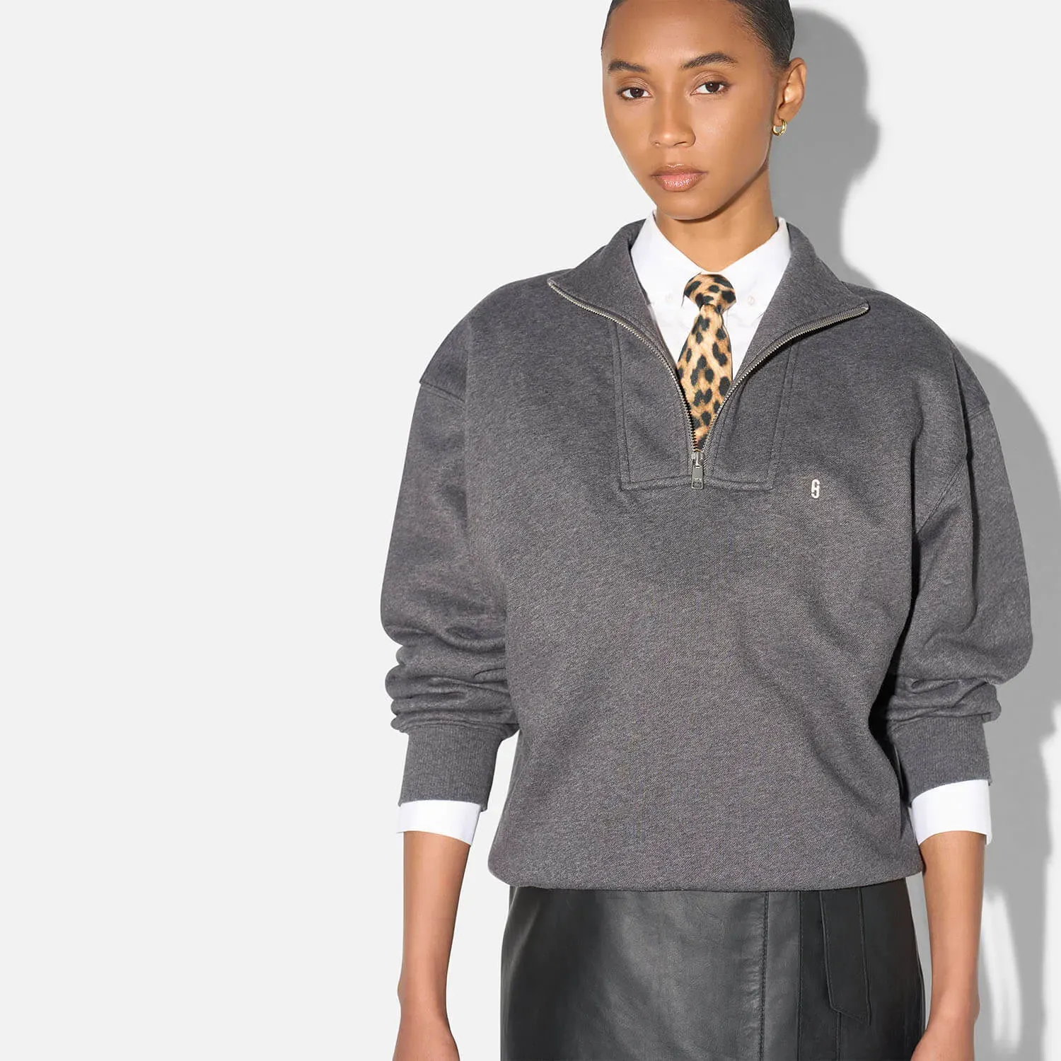 Sweater Dames Rits Casper Donker Grijs